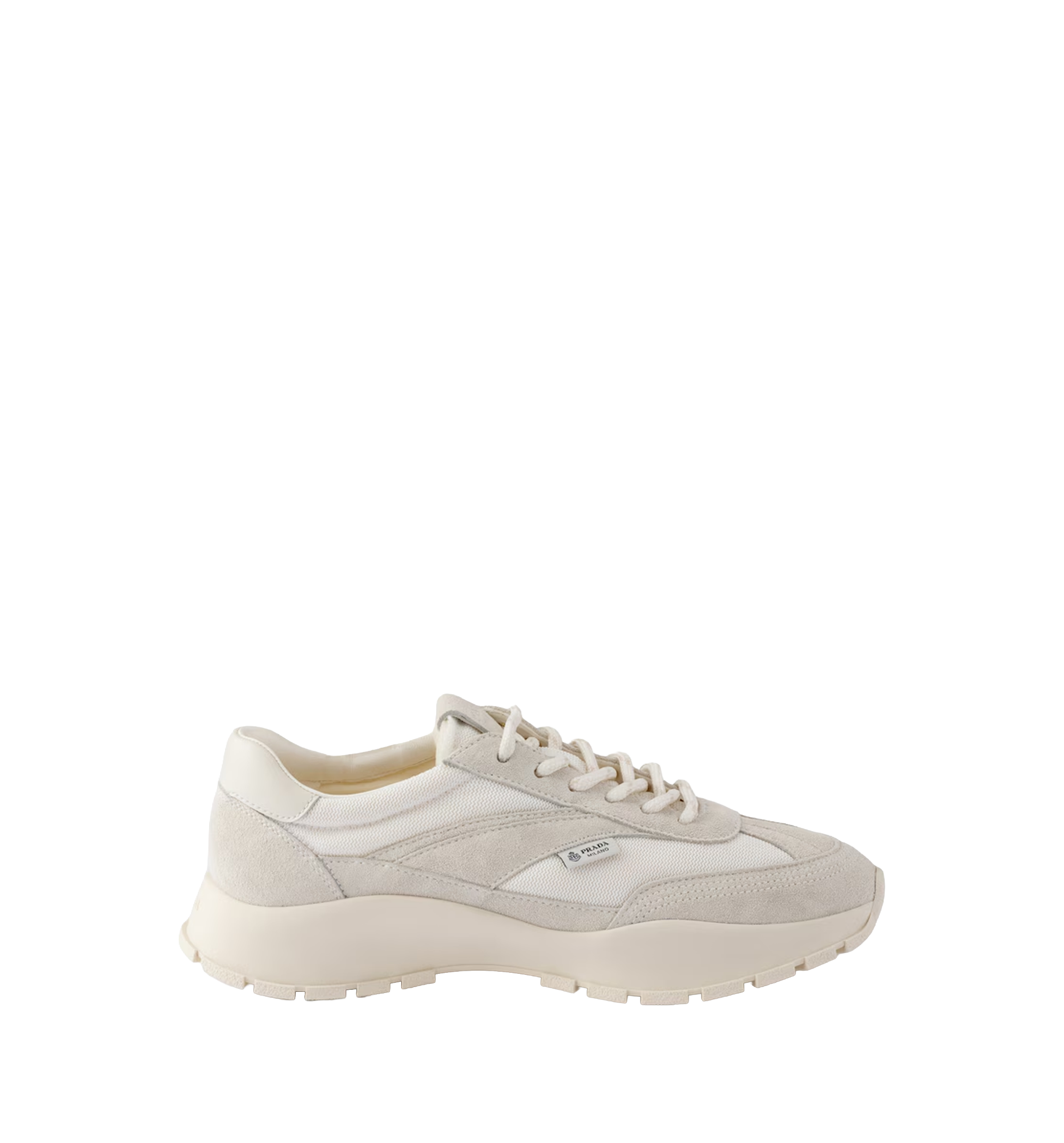 Mesh fabric and suede sneakers