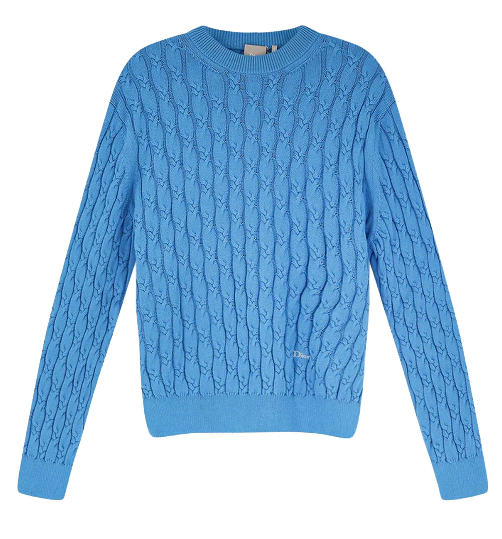 Cotton sweater with braided processing