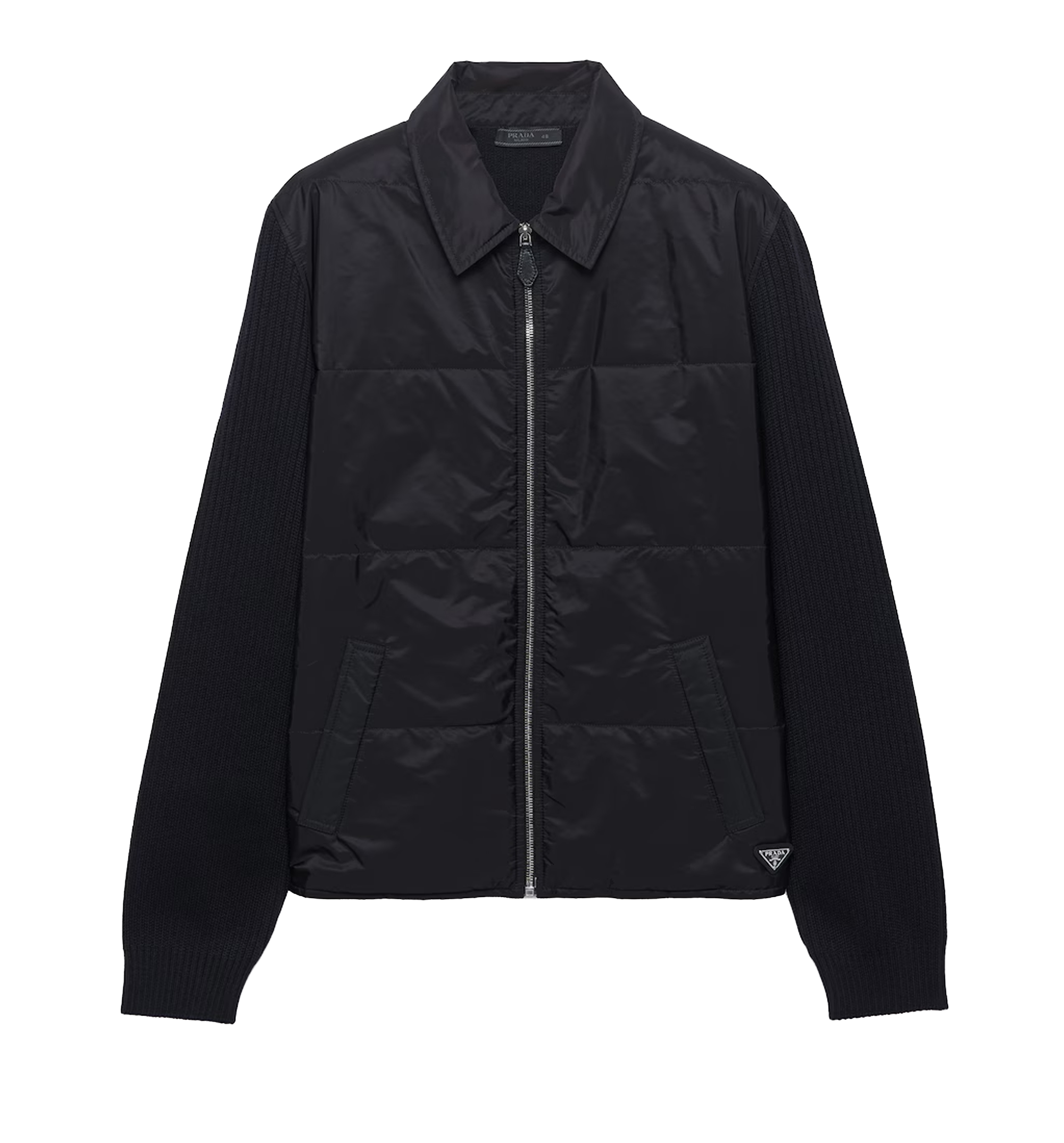 Wool and Re-Nylon gabardine cardigan