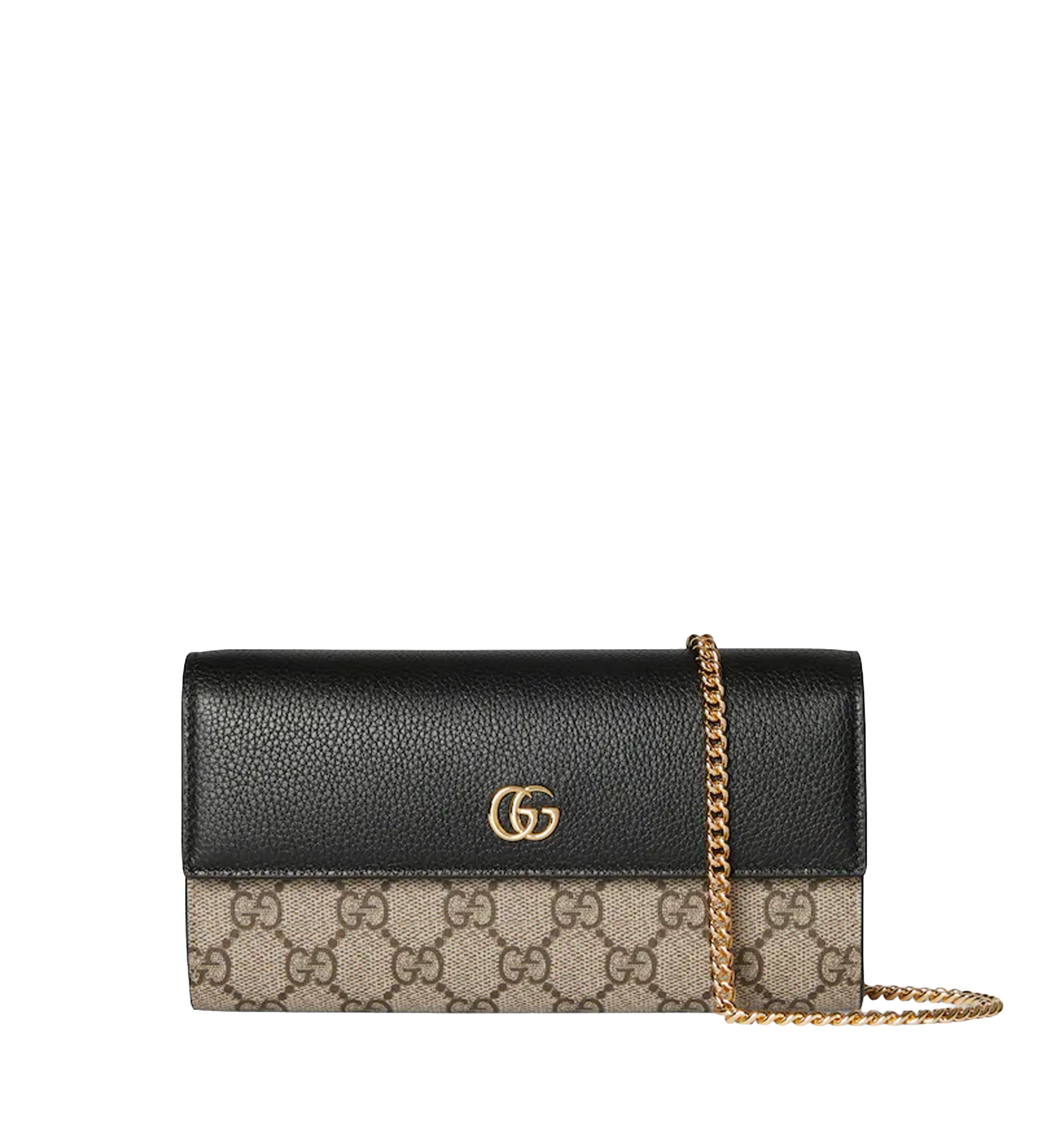 Bi-color GG Marmont wallet on chain