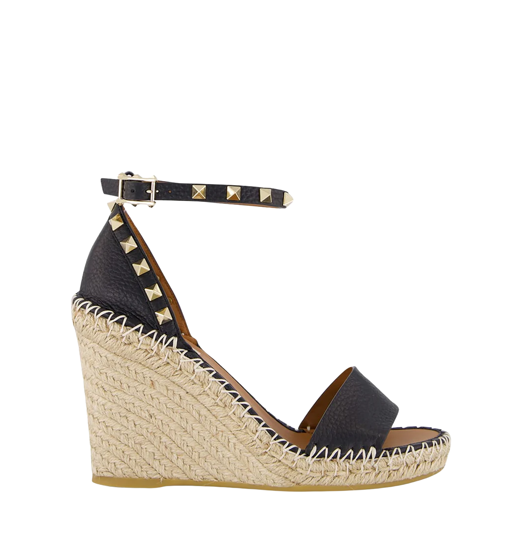 Leather Wedge Espadrille Sandals