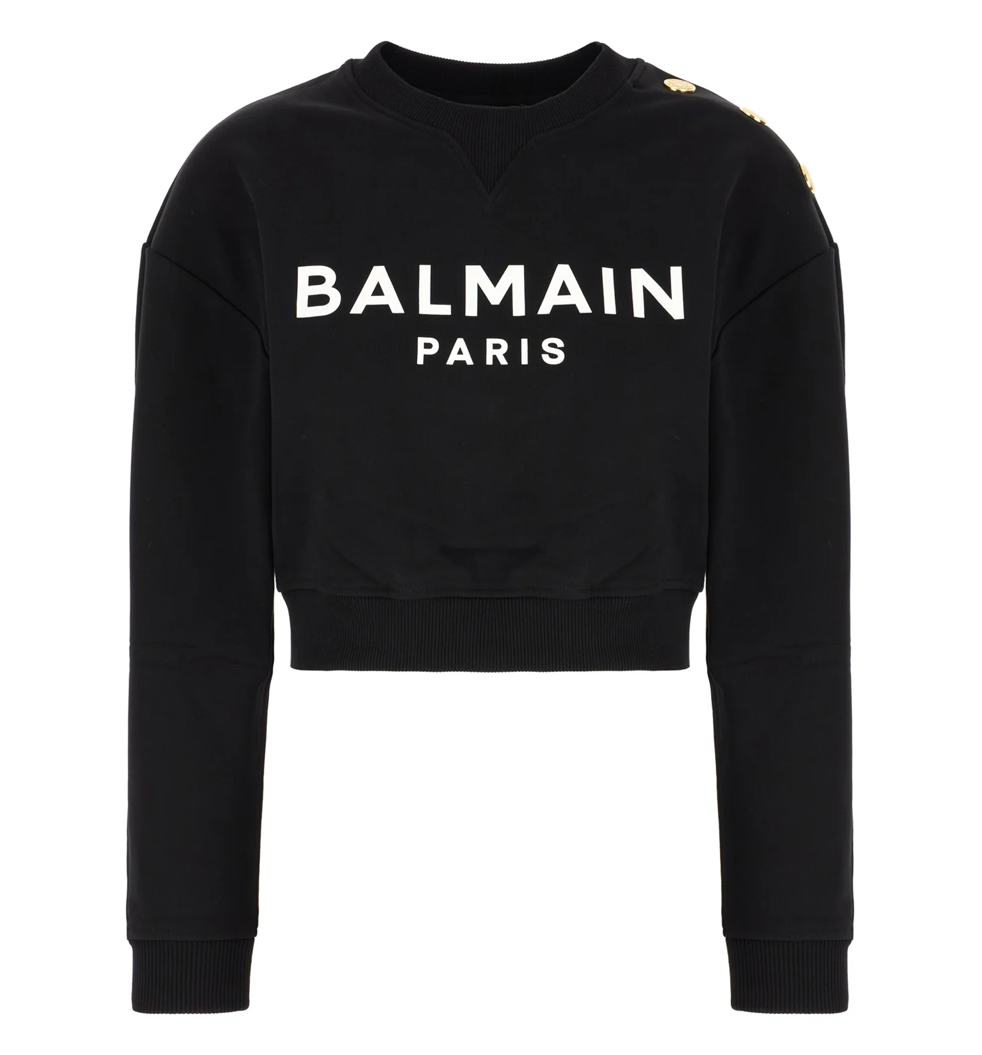 Three Buttons Cropped Sweatshirt