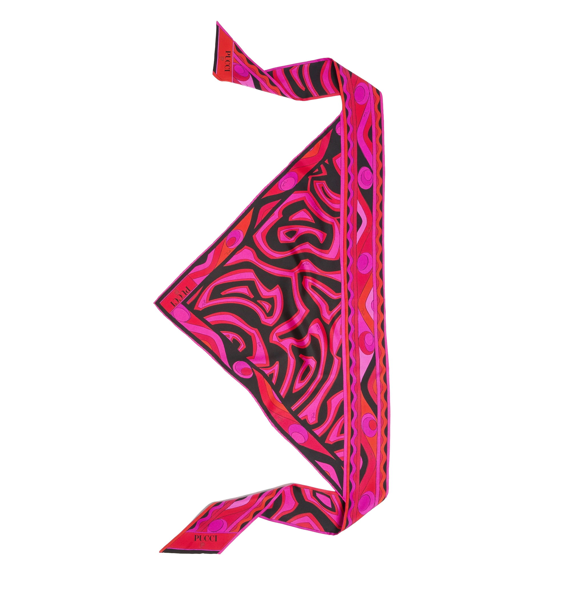 Labirinto Print Silk Triangle Scarf