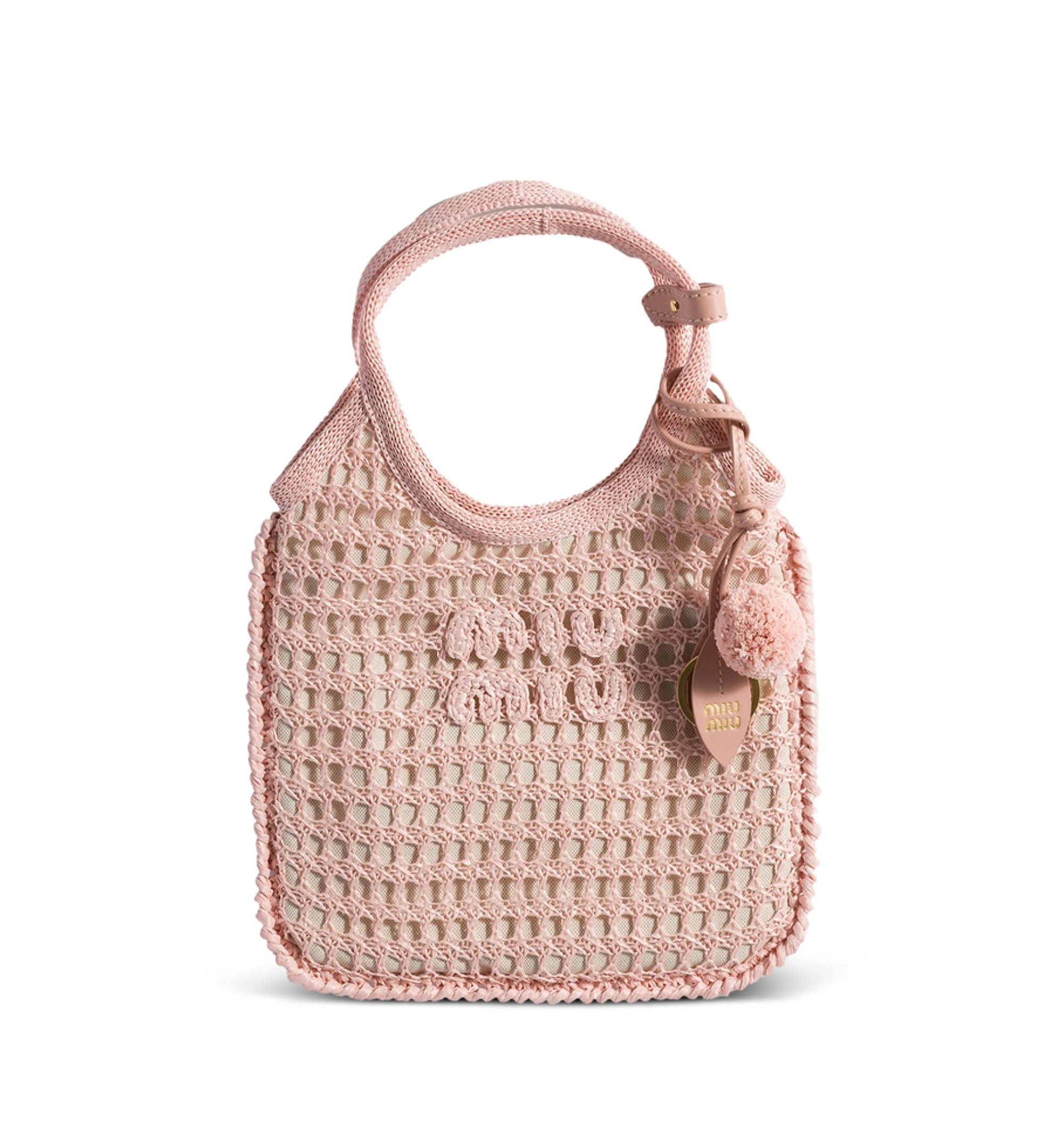 Miu Miu Ivy Raffia Crochet Handbag