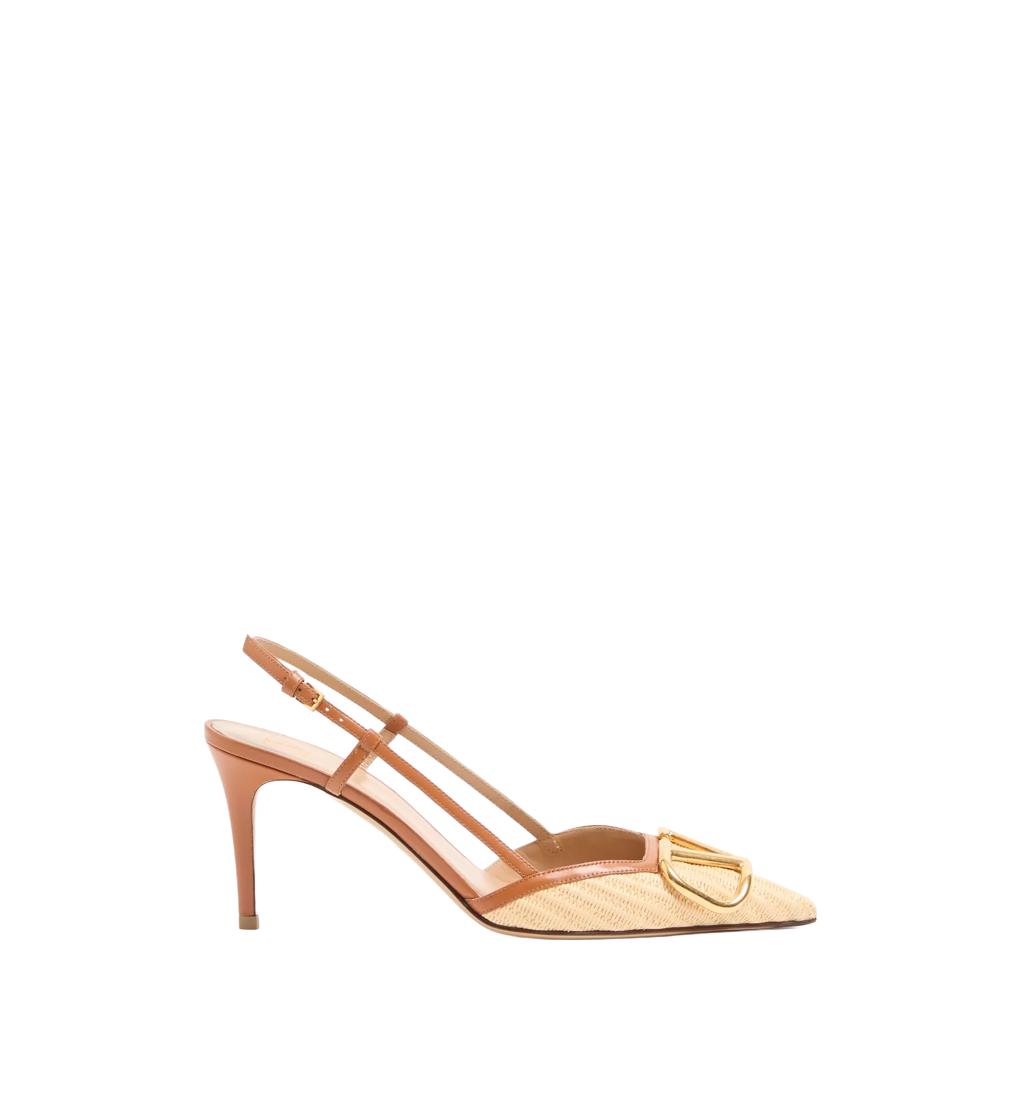 Vlogo Signature Raffia Slingback Pumps 80mm
