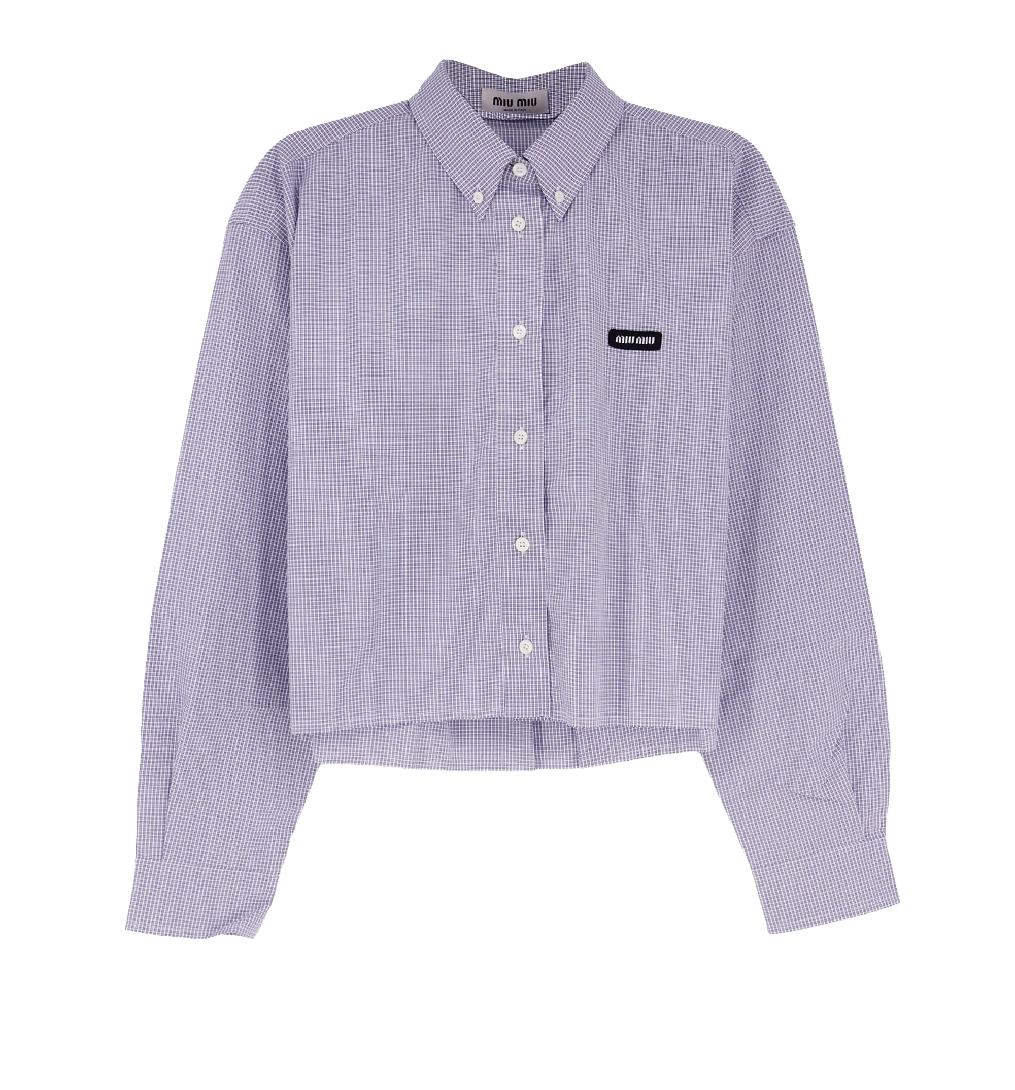 Pin check cotton shirt