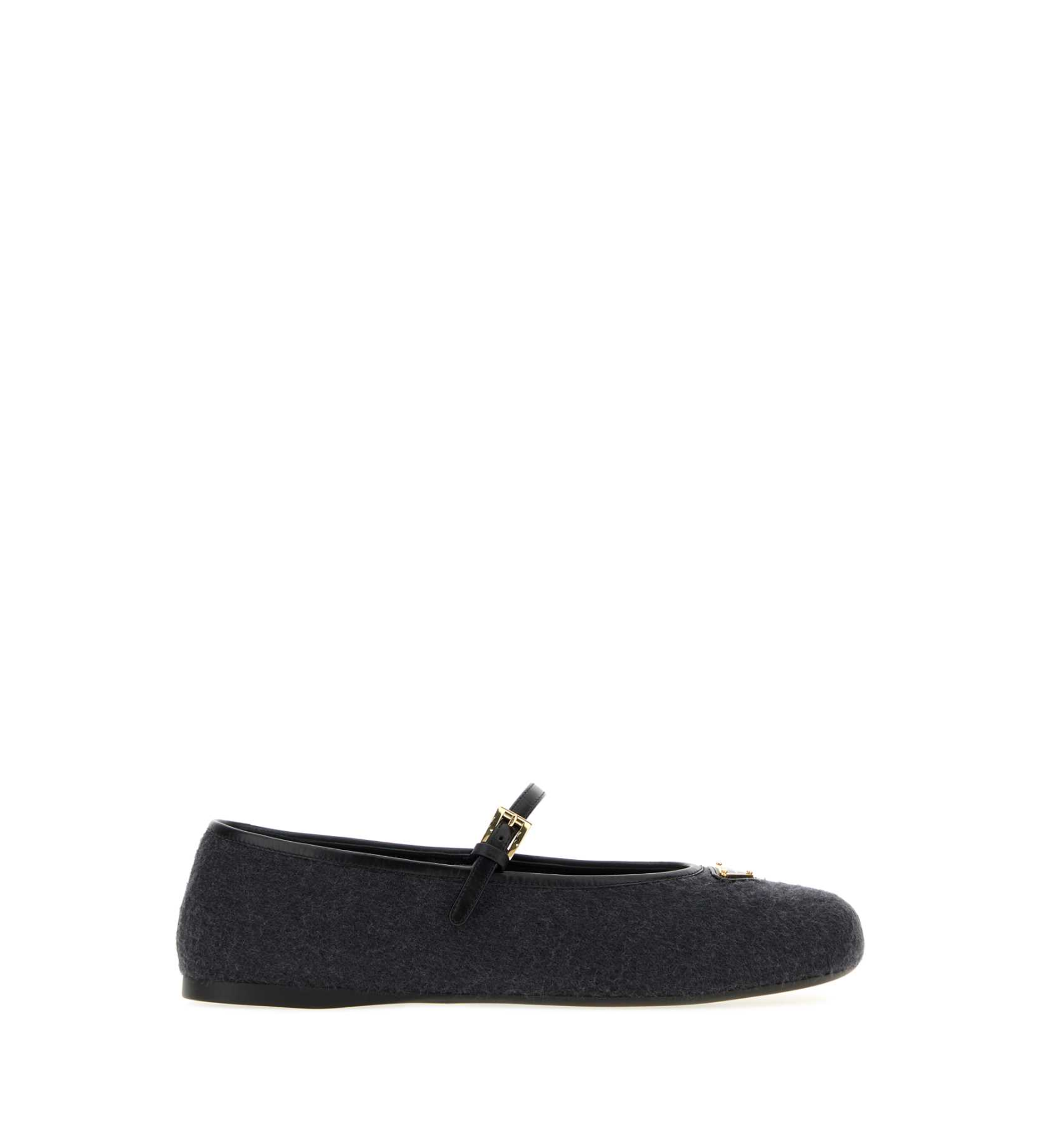 Charcoal fabric ballerinas