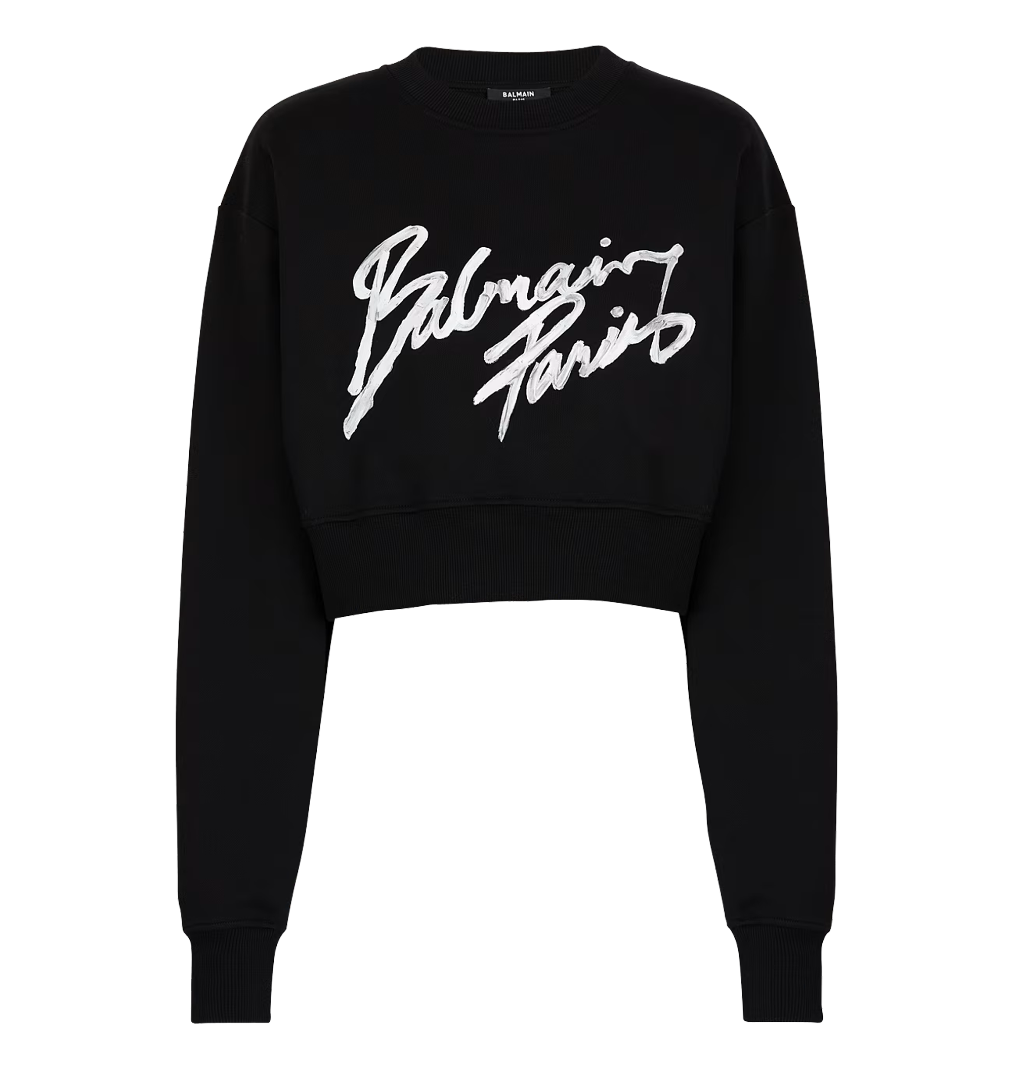 Cropped printed cotton sweatshirt