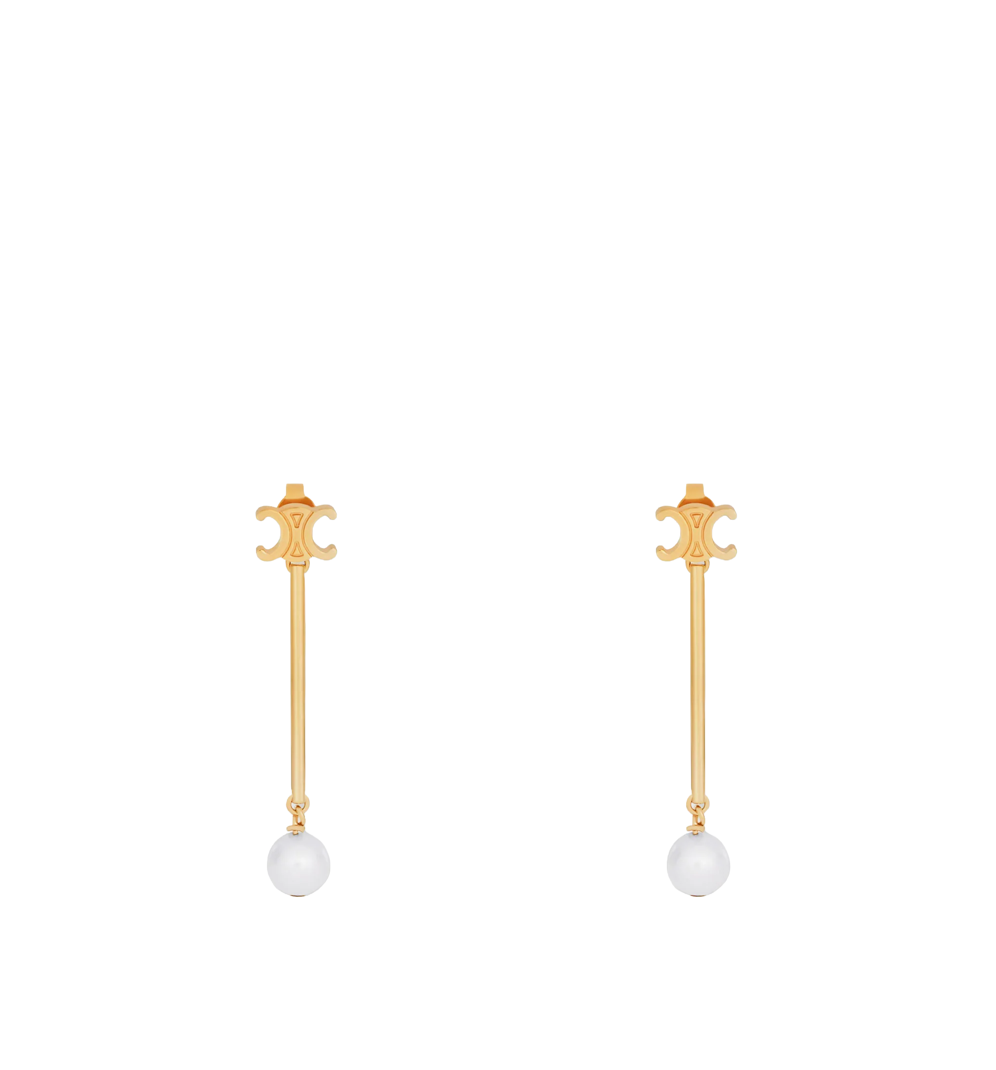 Brass earrings with Triomphe logo