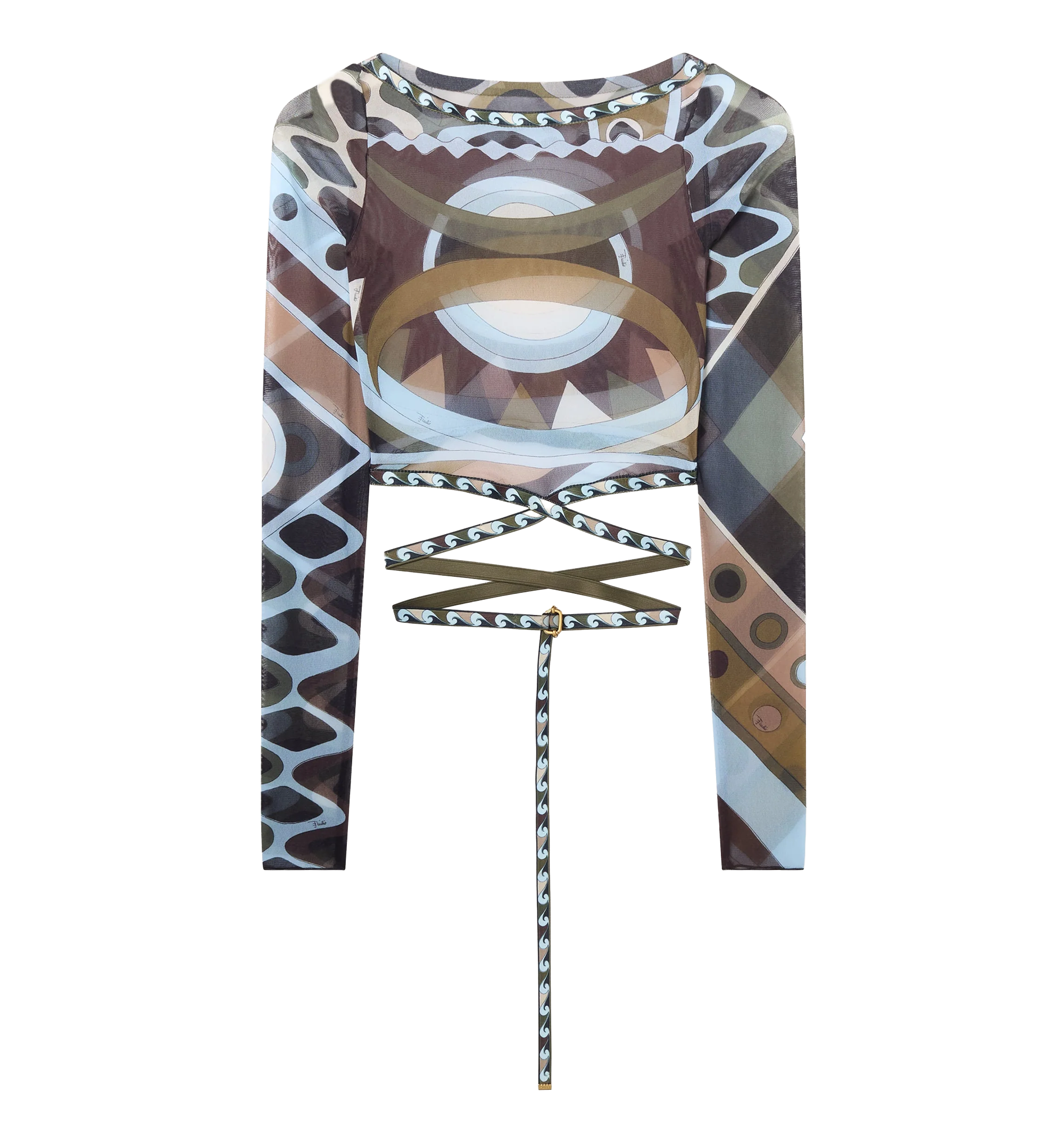 Vivara Print Tulle Crop Top