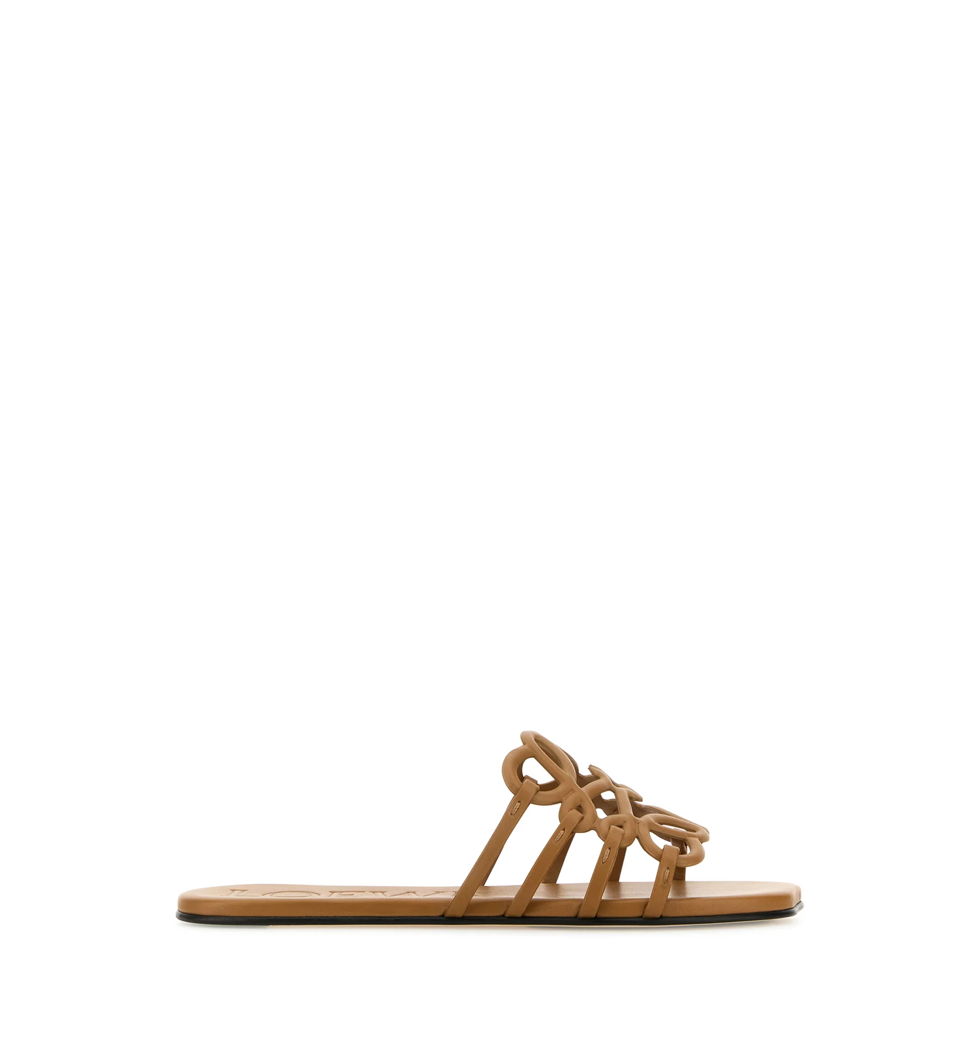 Petal Anagram Slide in Soft Calfskin