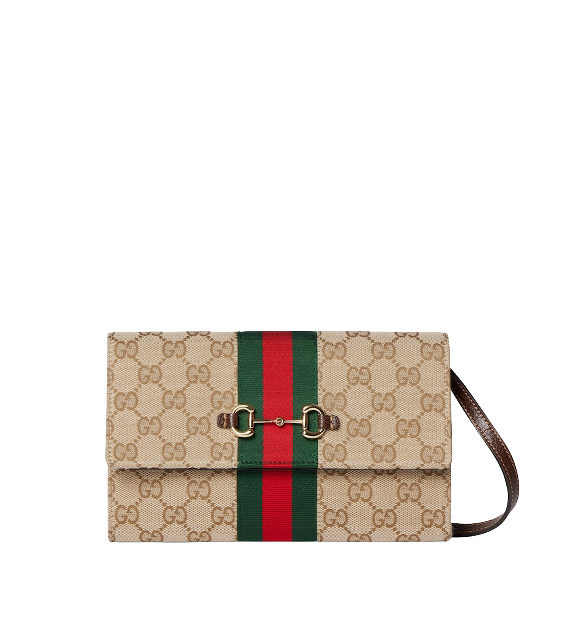 Gucci Horsebit Web wallet with strap