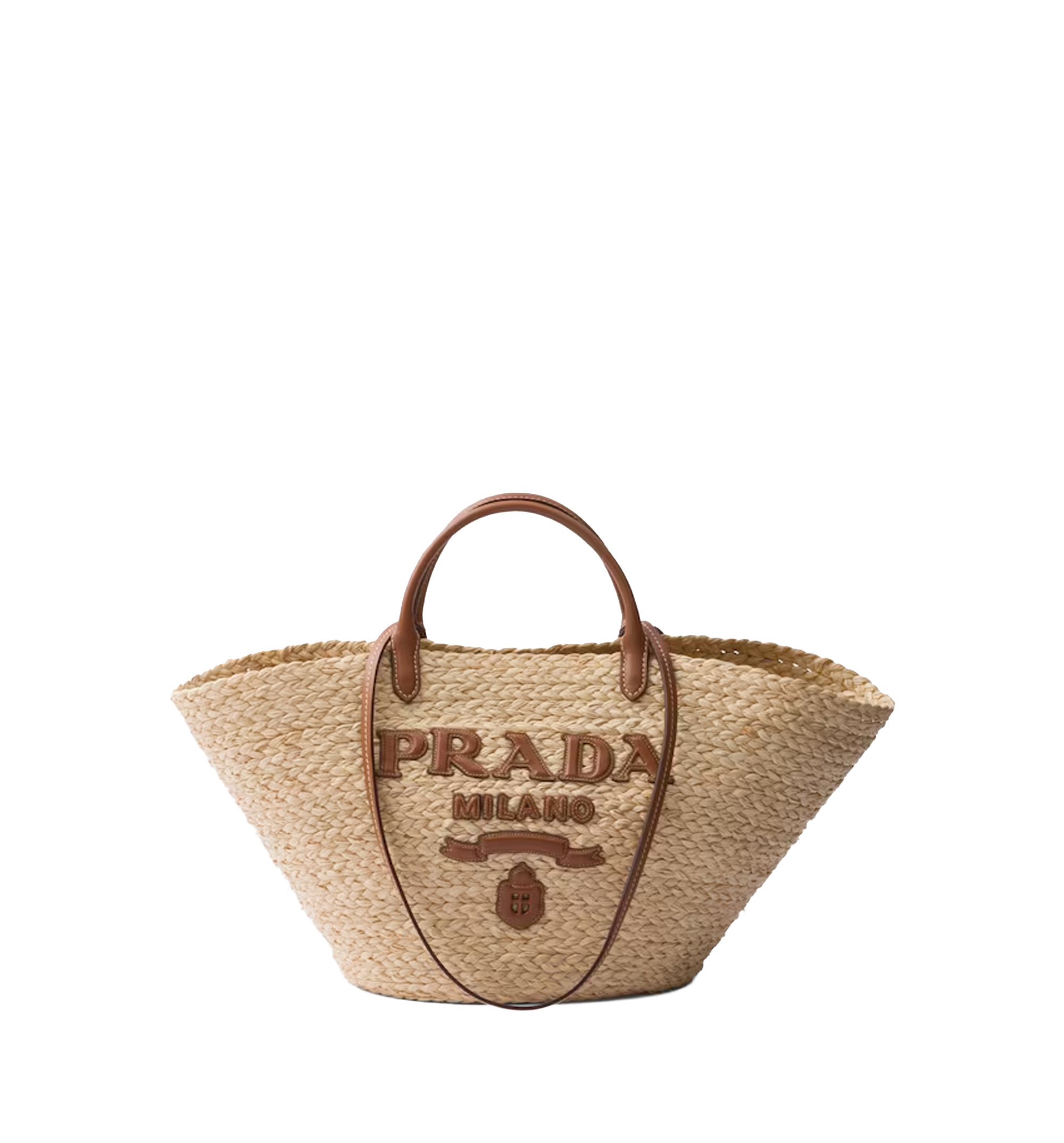 Large raffia and leather shopping bag