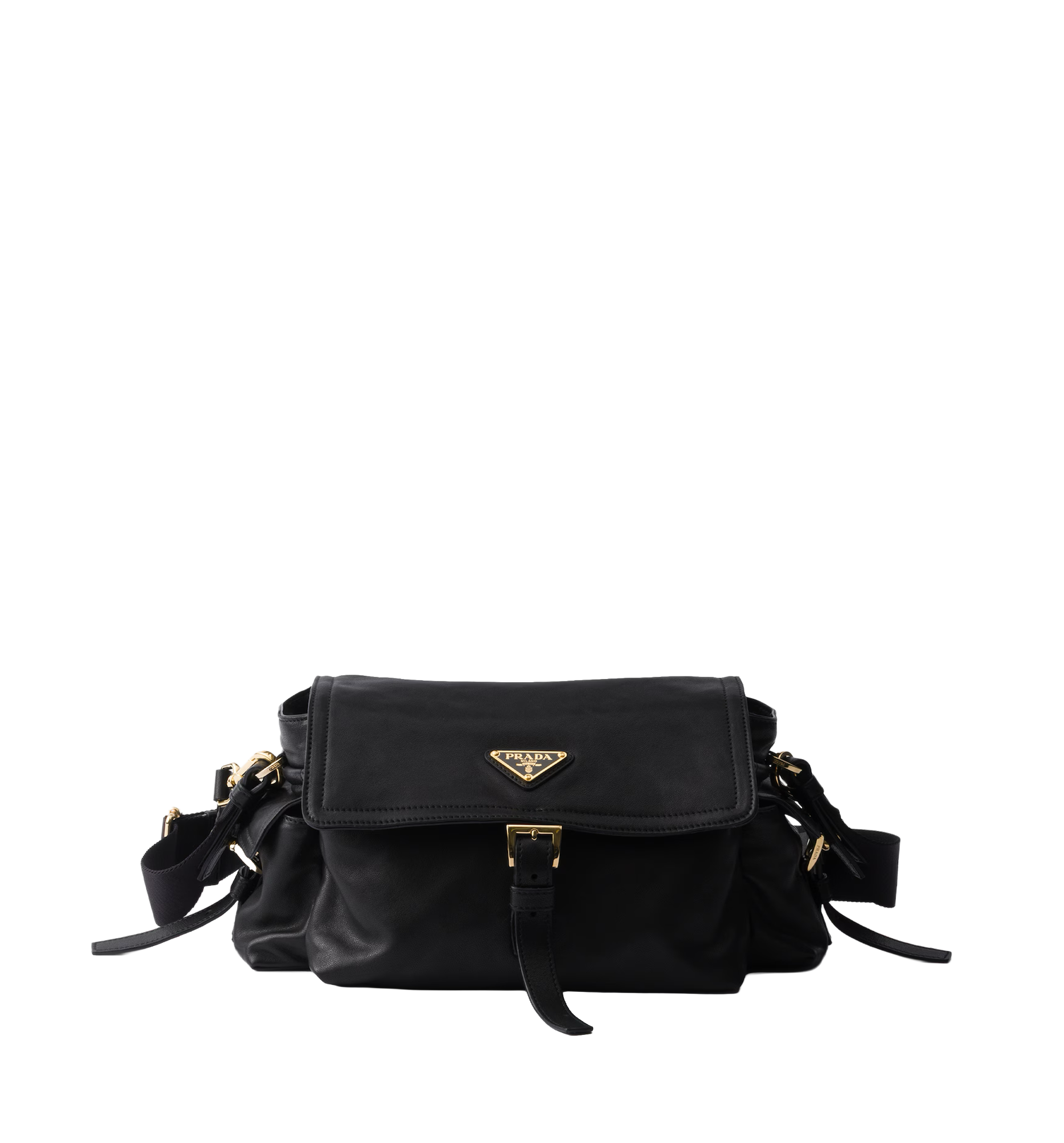 Explore medium nappa leather shoulder bag with flap