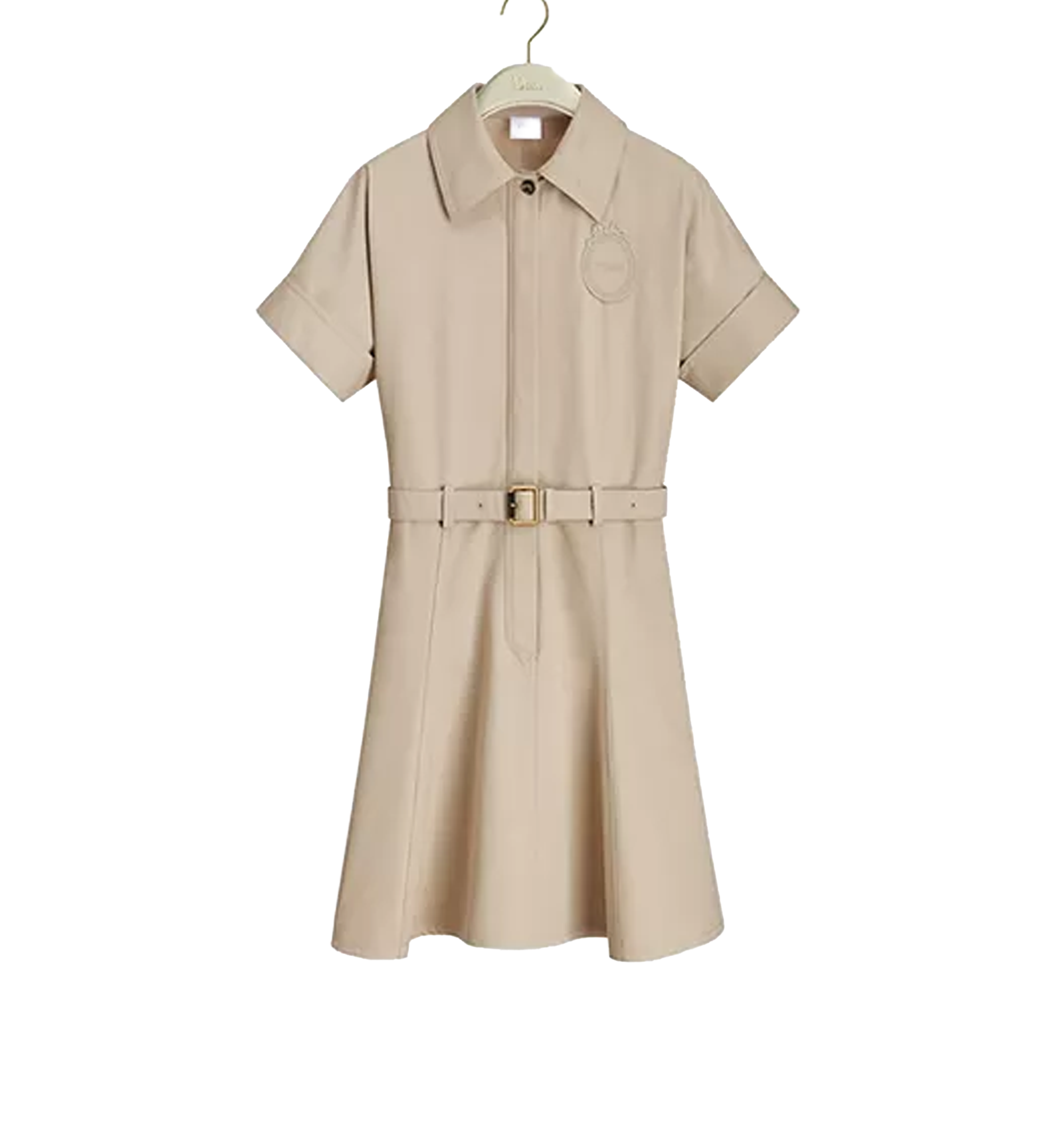 Belted short sleeves dress