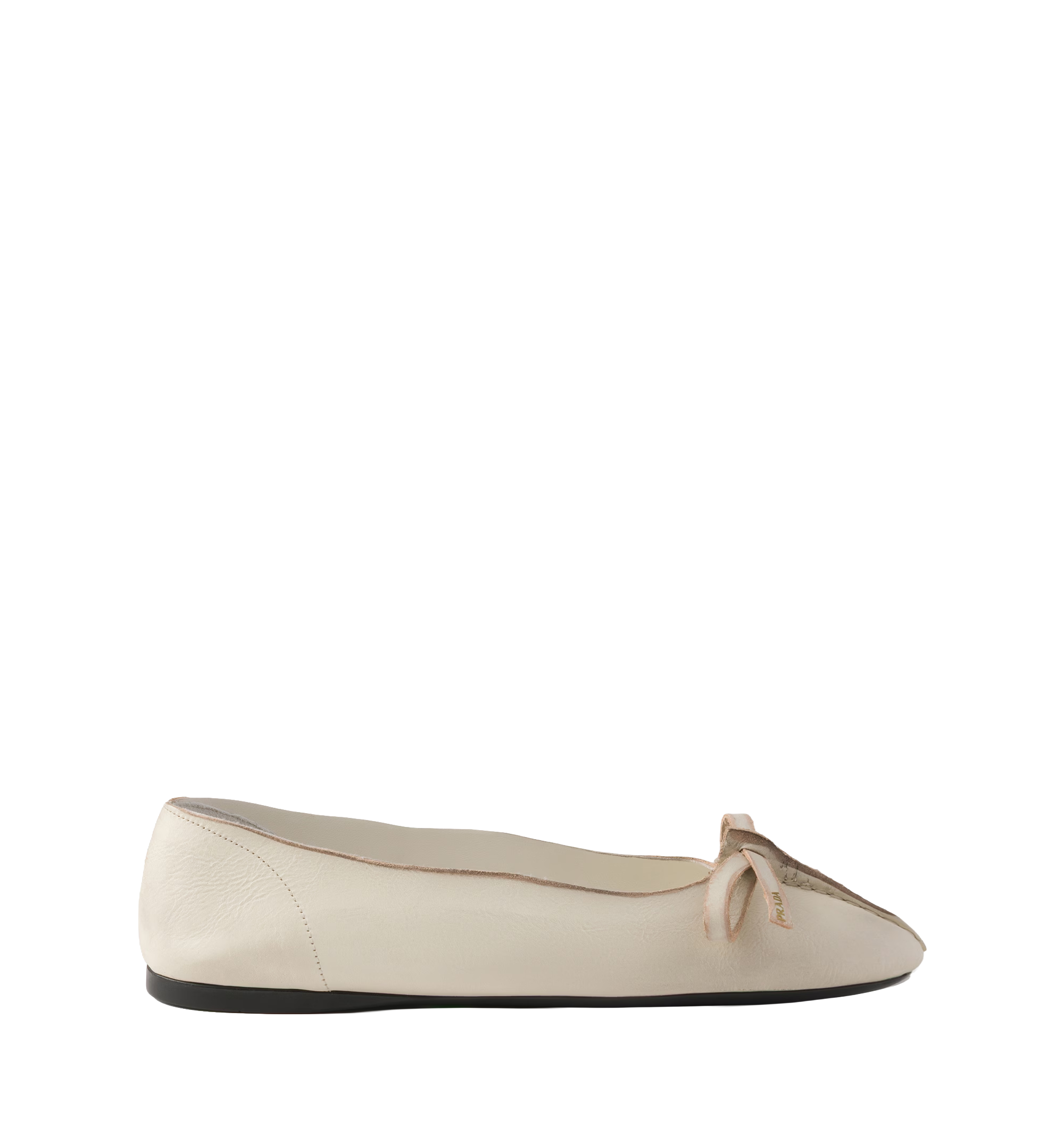 Antiqued leather ballerinas