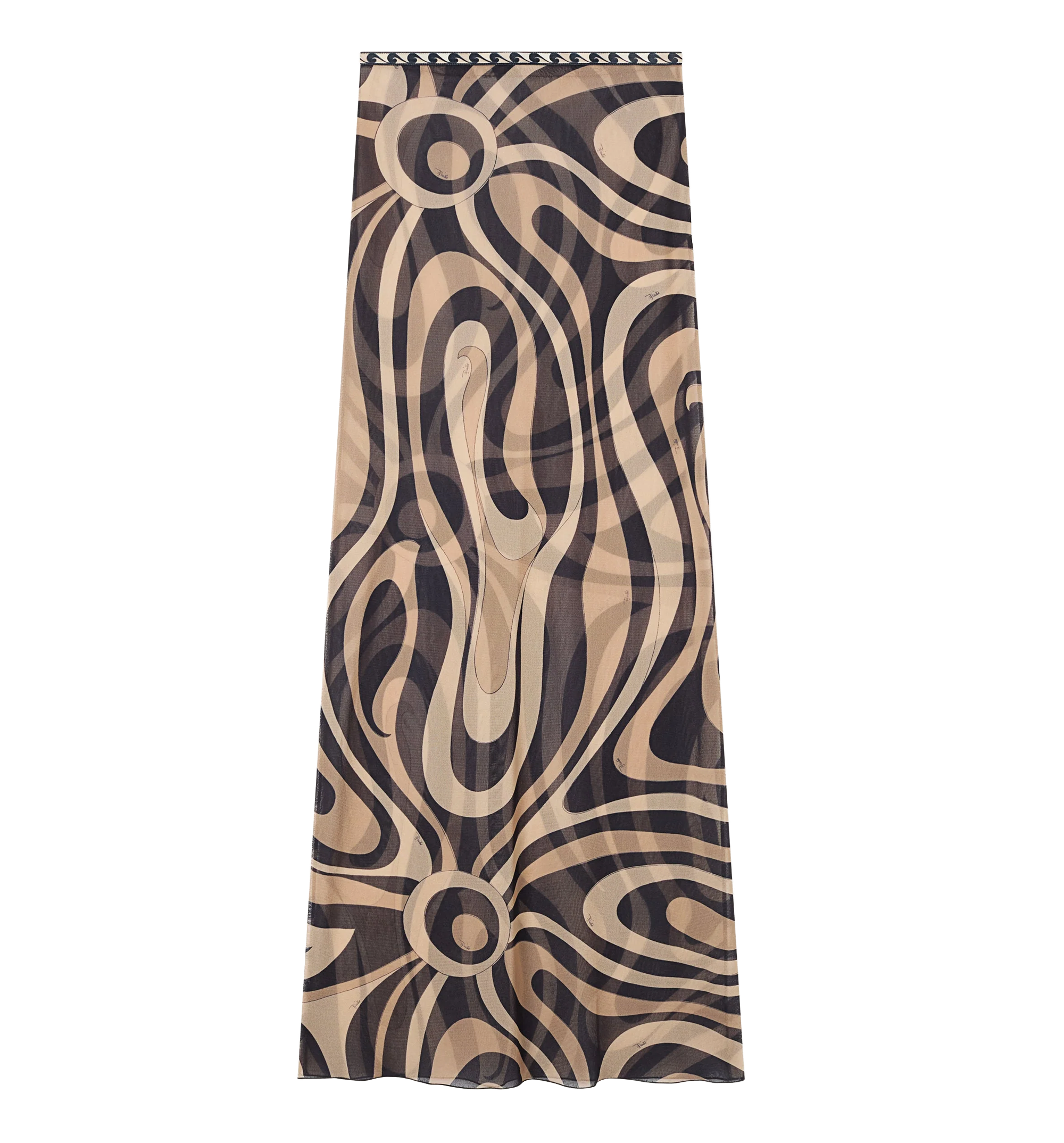 Marmo Print Long Tulle Skirt