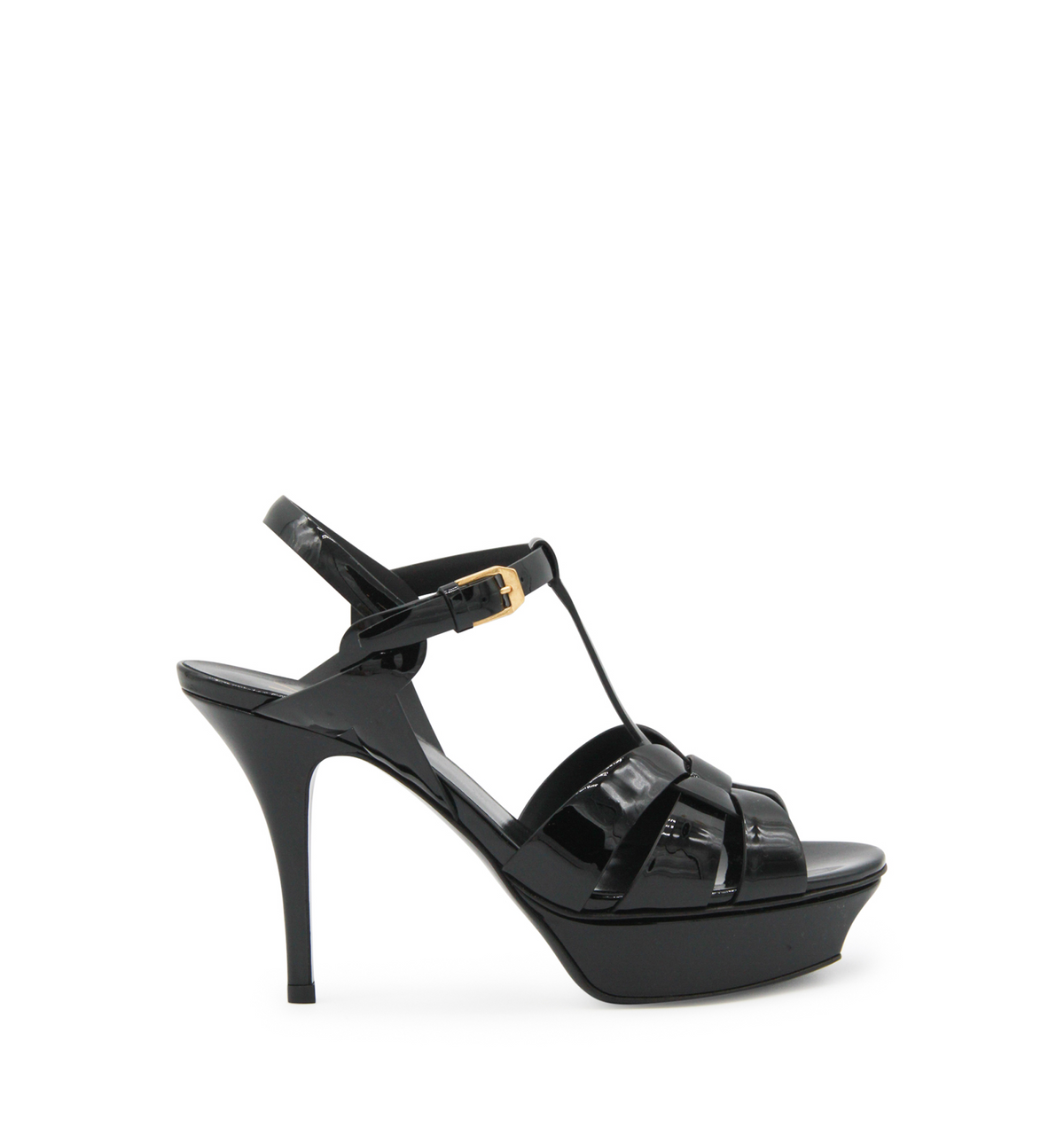 Tribute Platform Sandals in Patent Leather