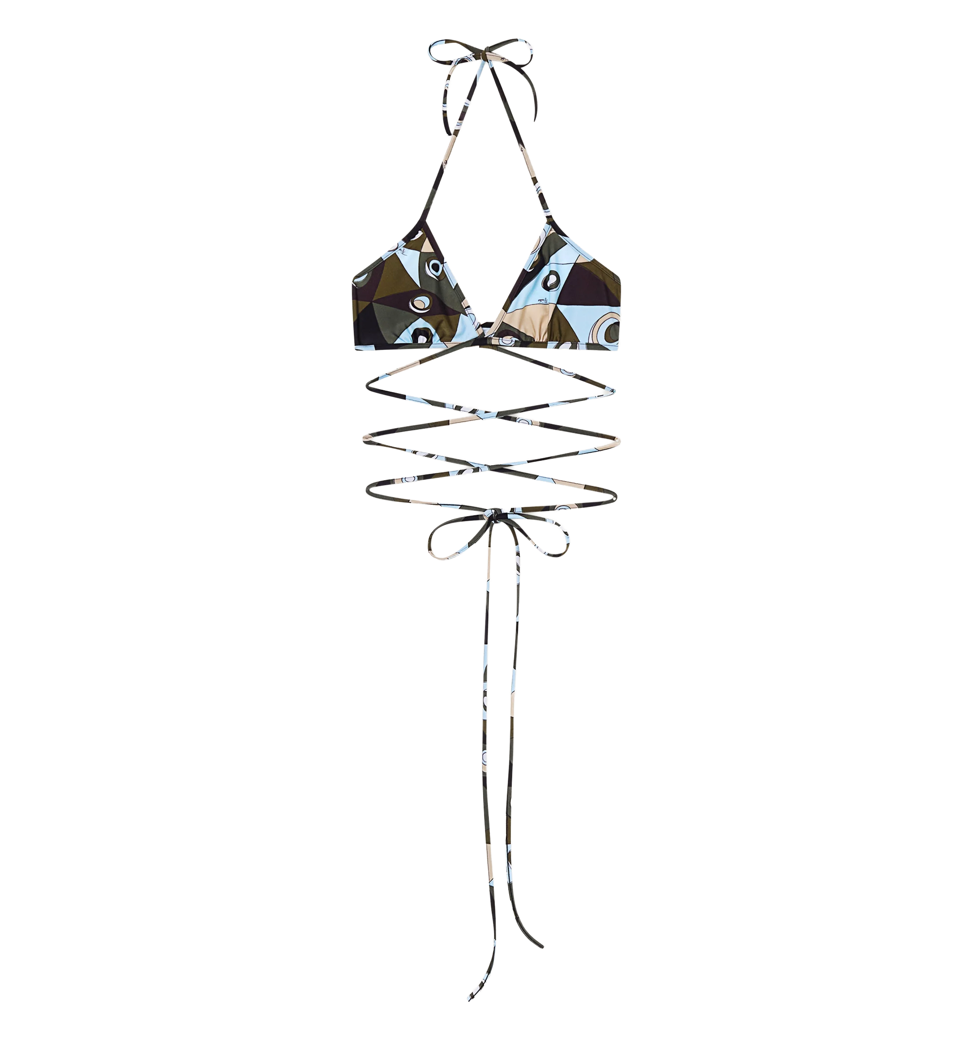 Occhi Print Triangle Bikini Top
