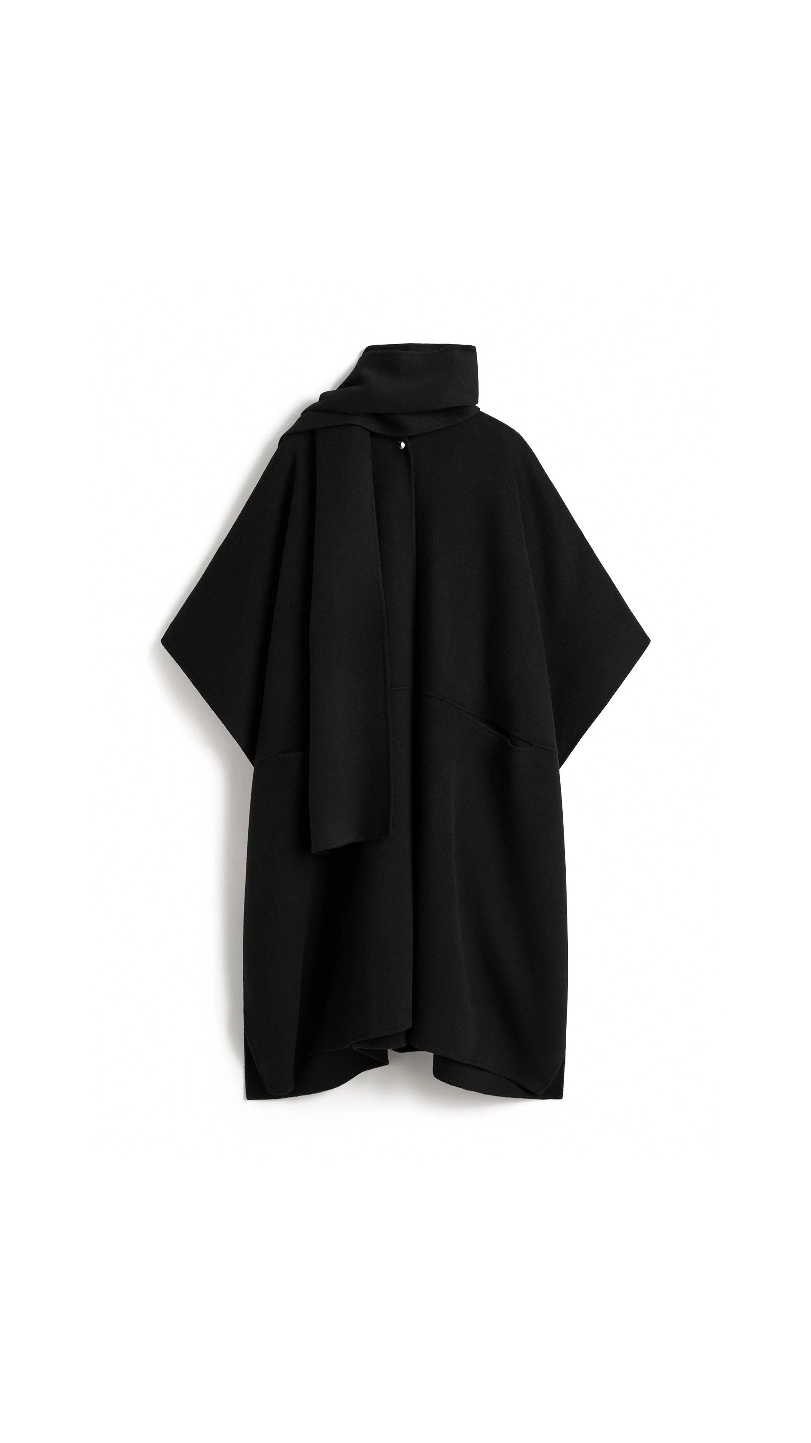 Doublé Scarf Coat - Black