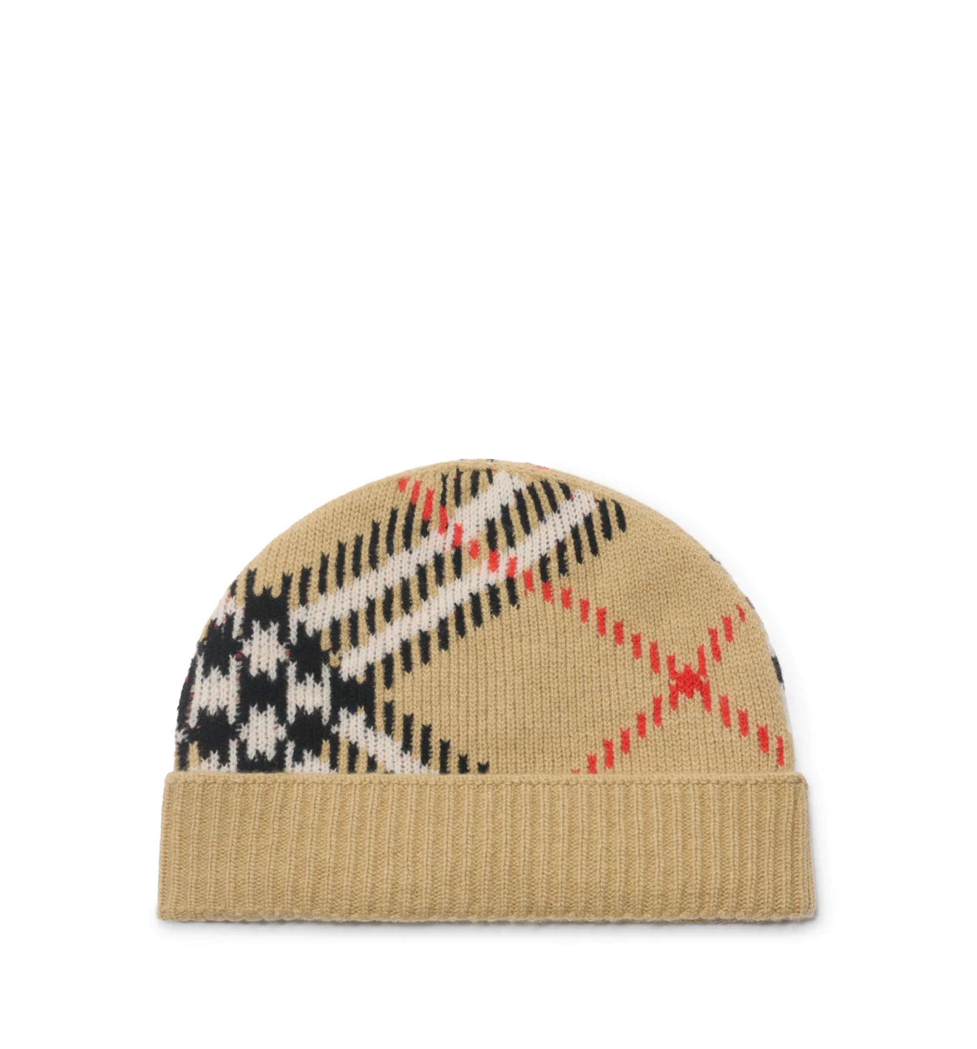 Check Cashmere Blend Beanie