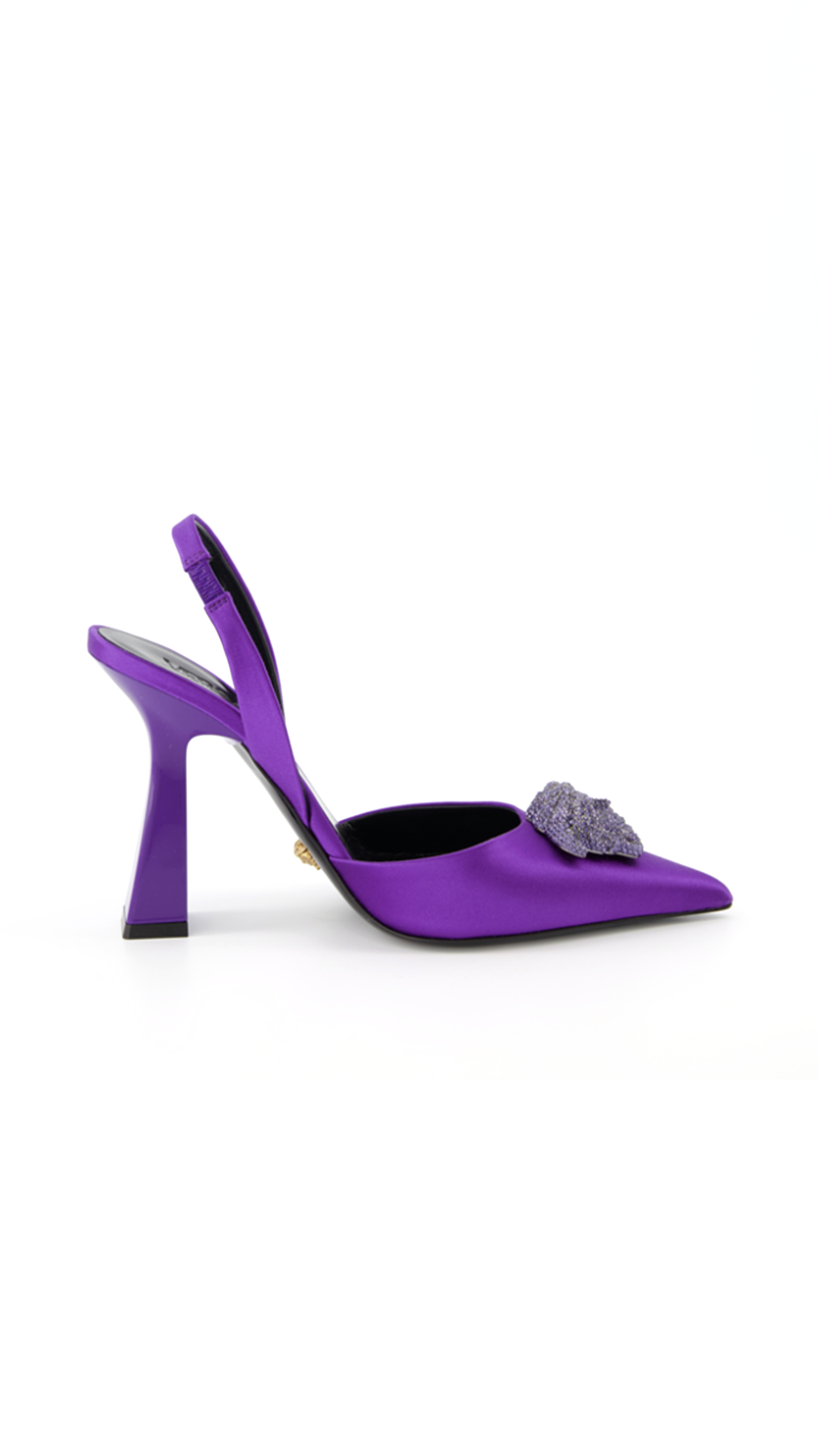 Crystal La Medusa Satin Sling-back Pump - Violet