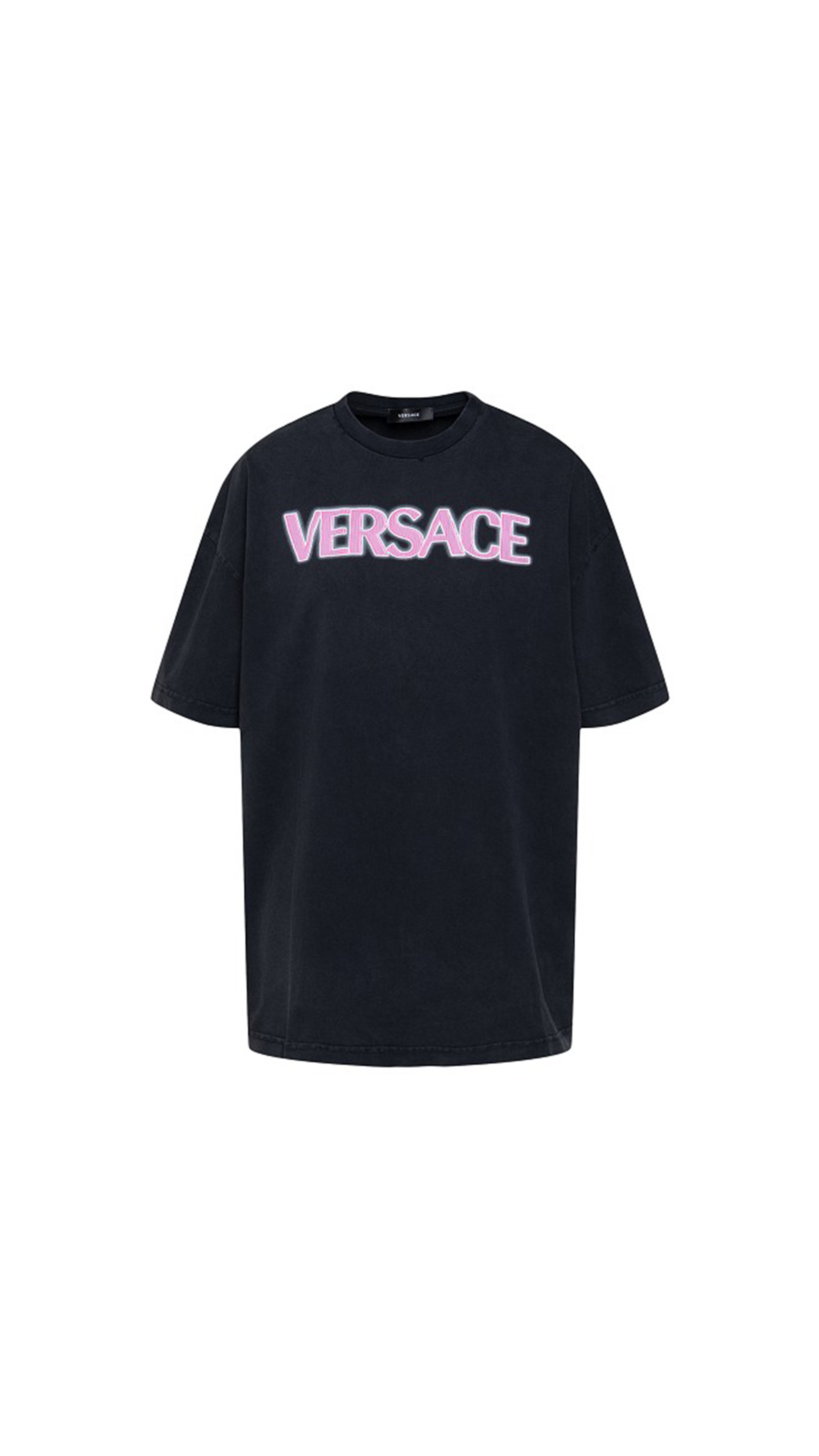 Distressed Logo T-shirt - Black/Pink