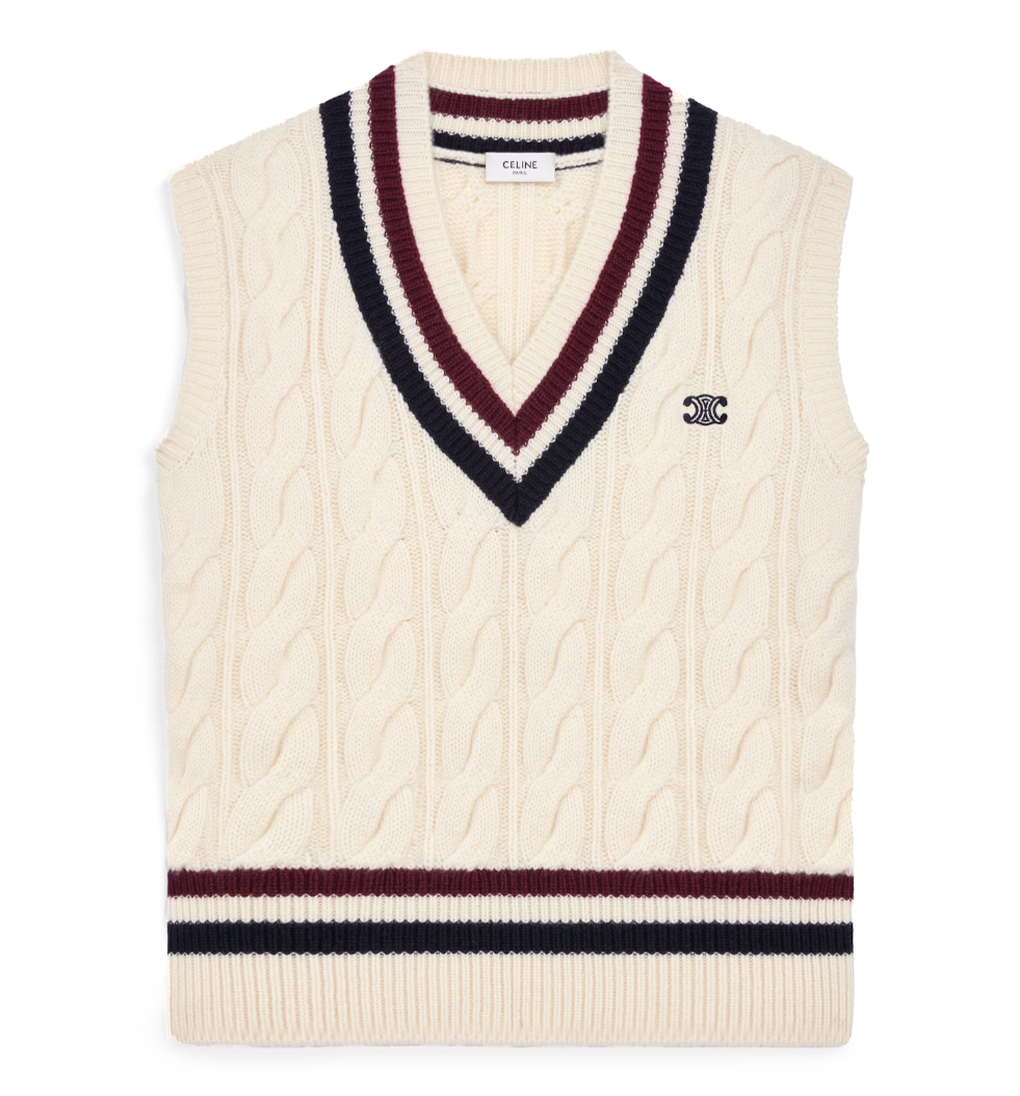 Triomphe V-neck Cable-knit in Cashmere