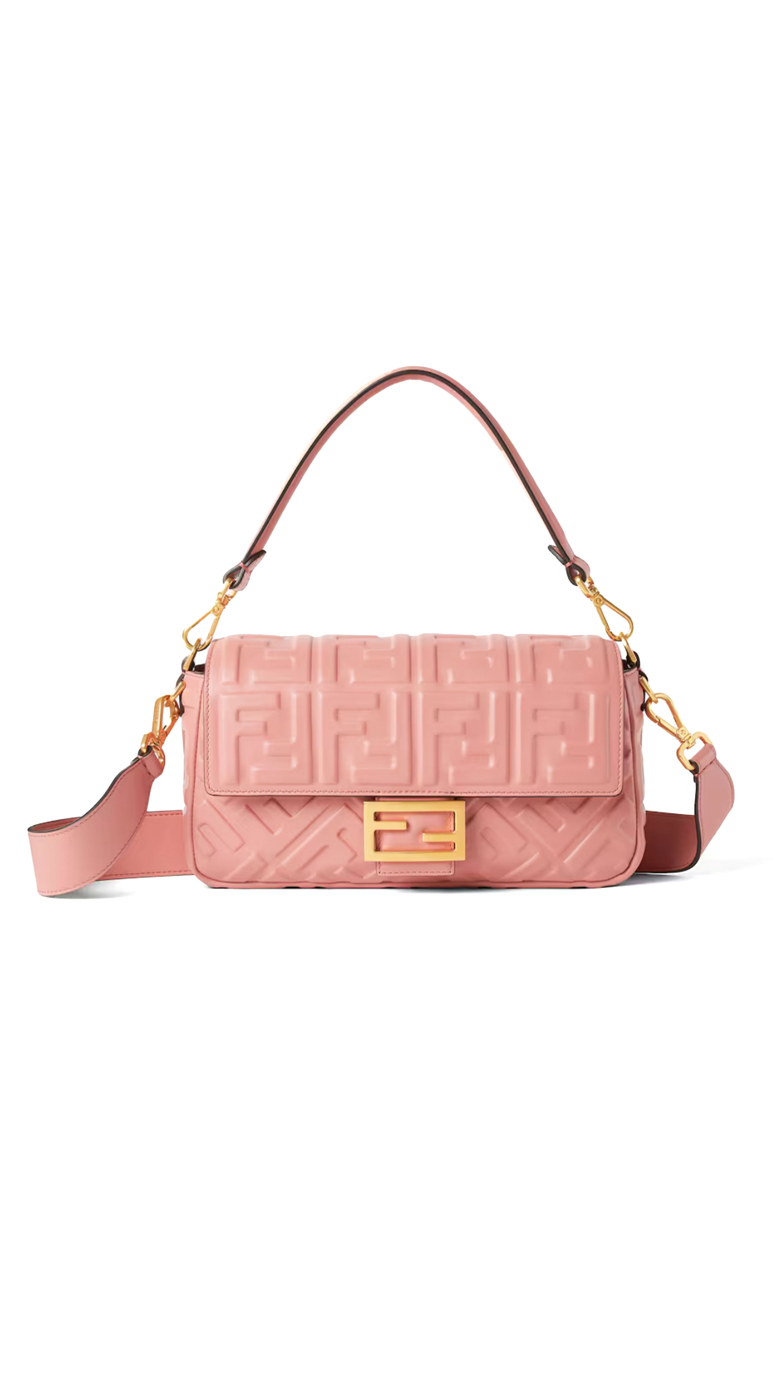 FF Baguette Leather Bag - Pink