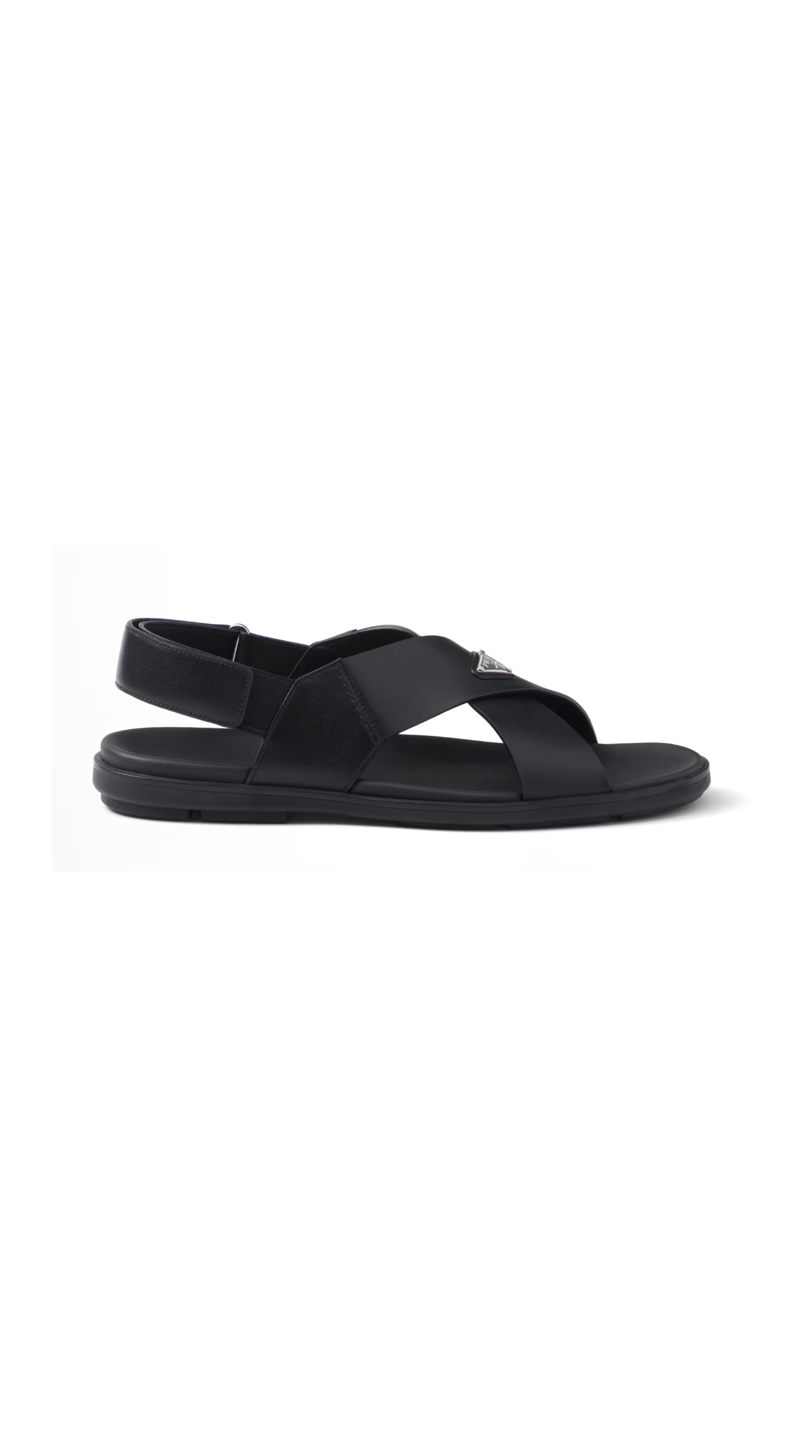 Crisscross Leather Sandals - Black