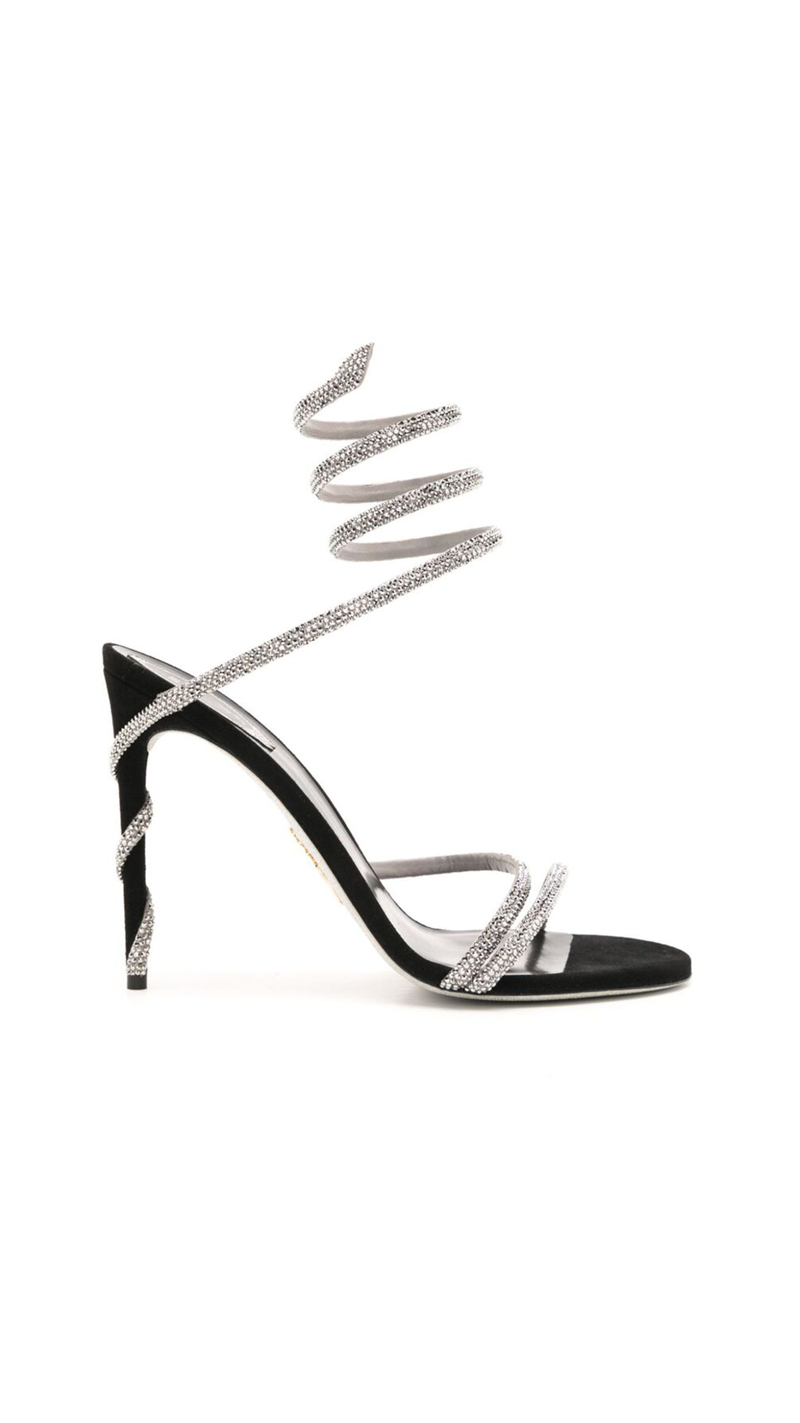 Margot Crystal Sandals - Black/Silver