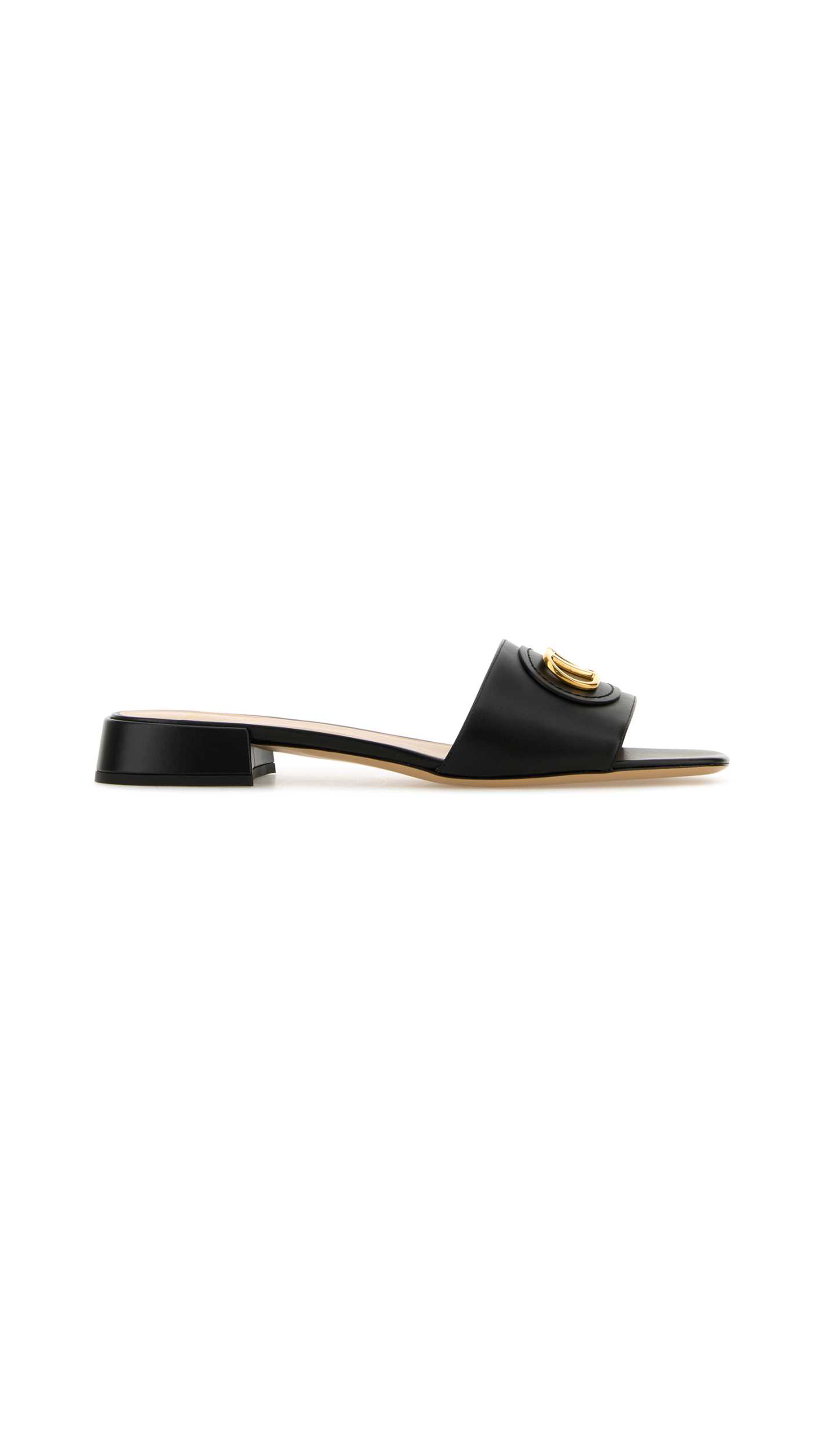 Vlogo Signature Slide Sandal Calfskin - Black