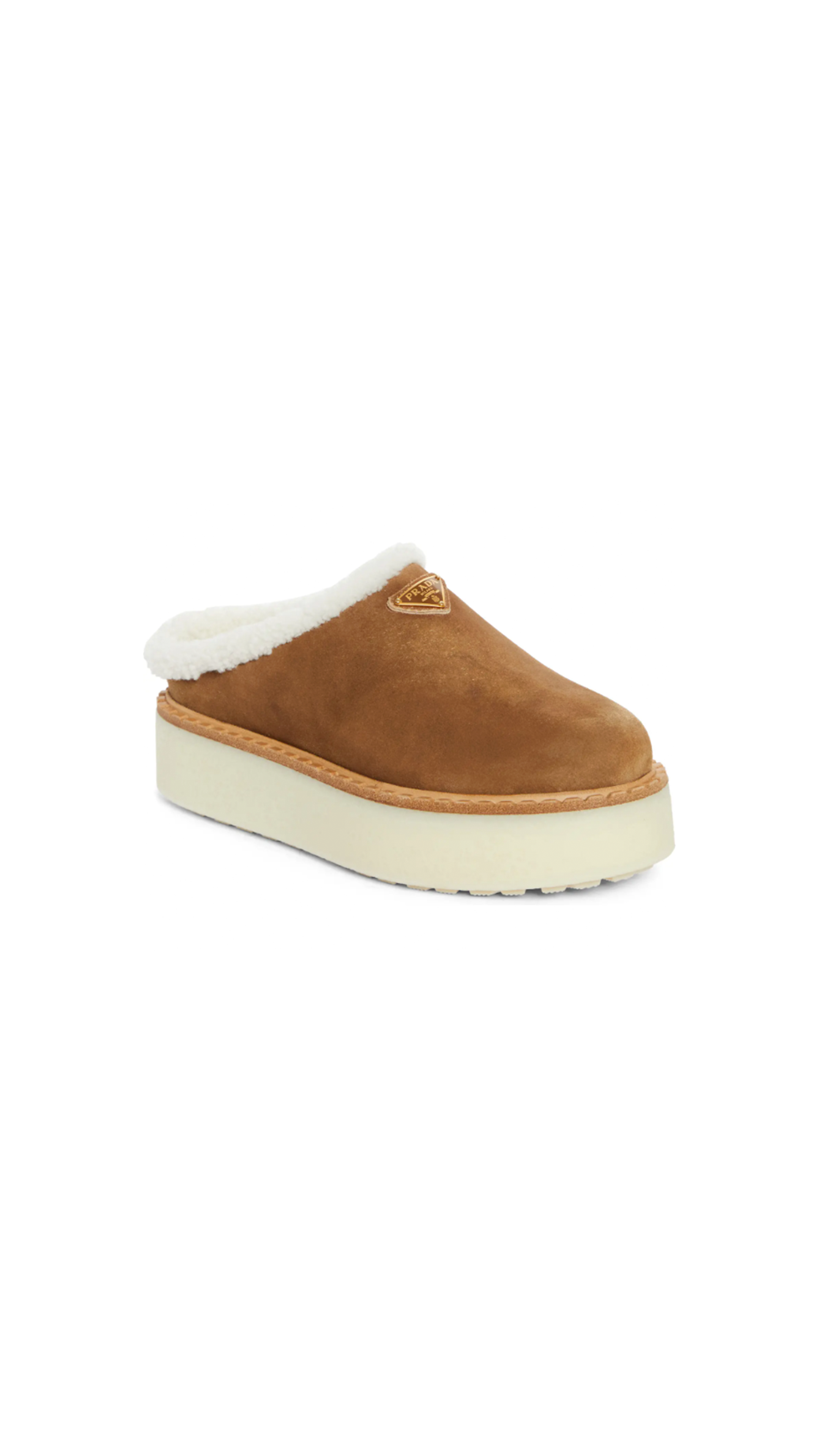 Suede Shearling Clogs - Cinamon