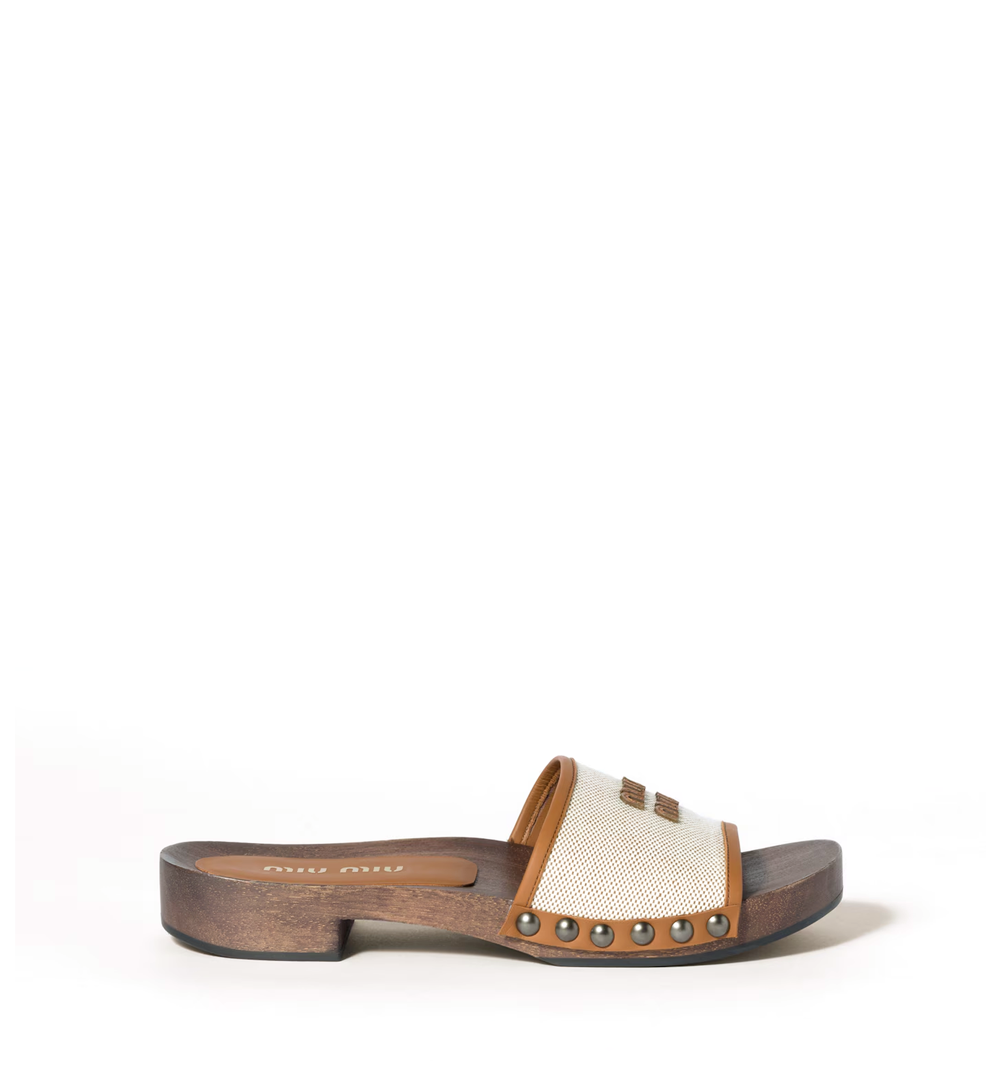 Canvas and Leather Clogs