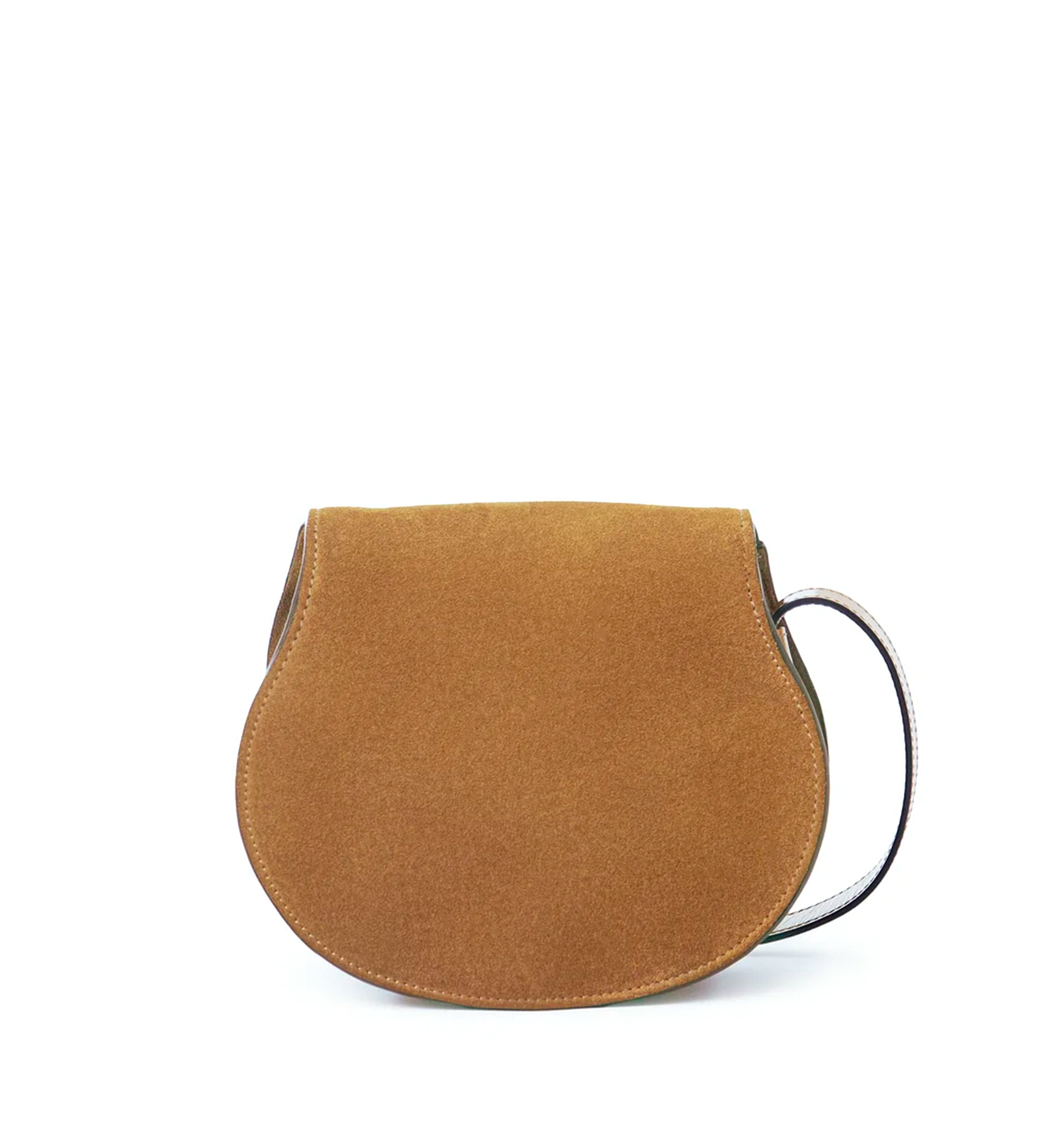 Small Marcie Saddle Bag in Suede Leather