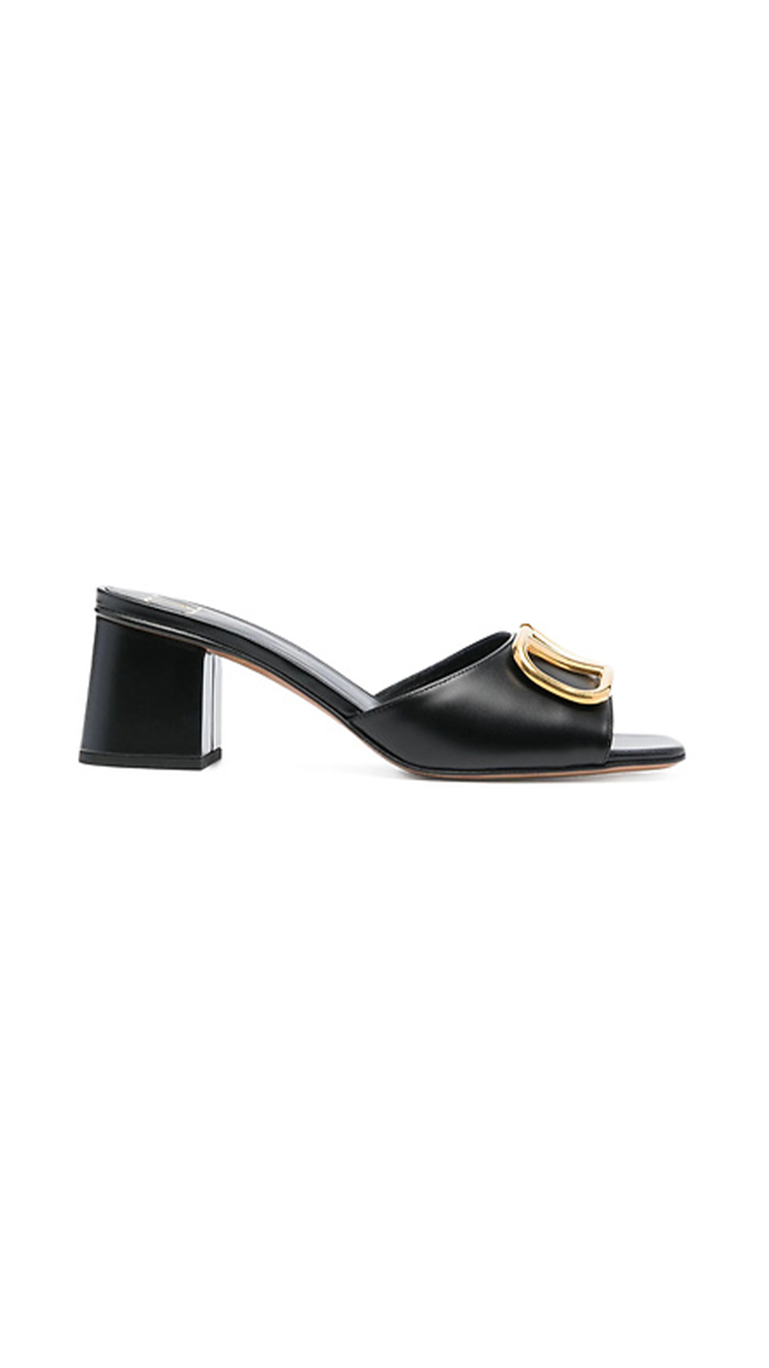 Vlogo Signature Slide Sandal in Calfskin - Black