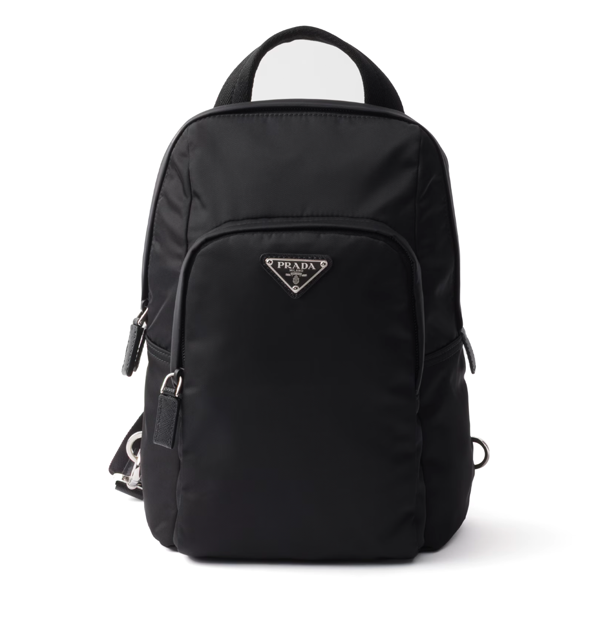 Re-Nylon and Saffiano leather backpack