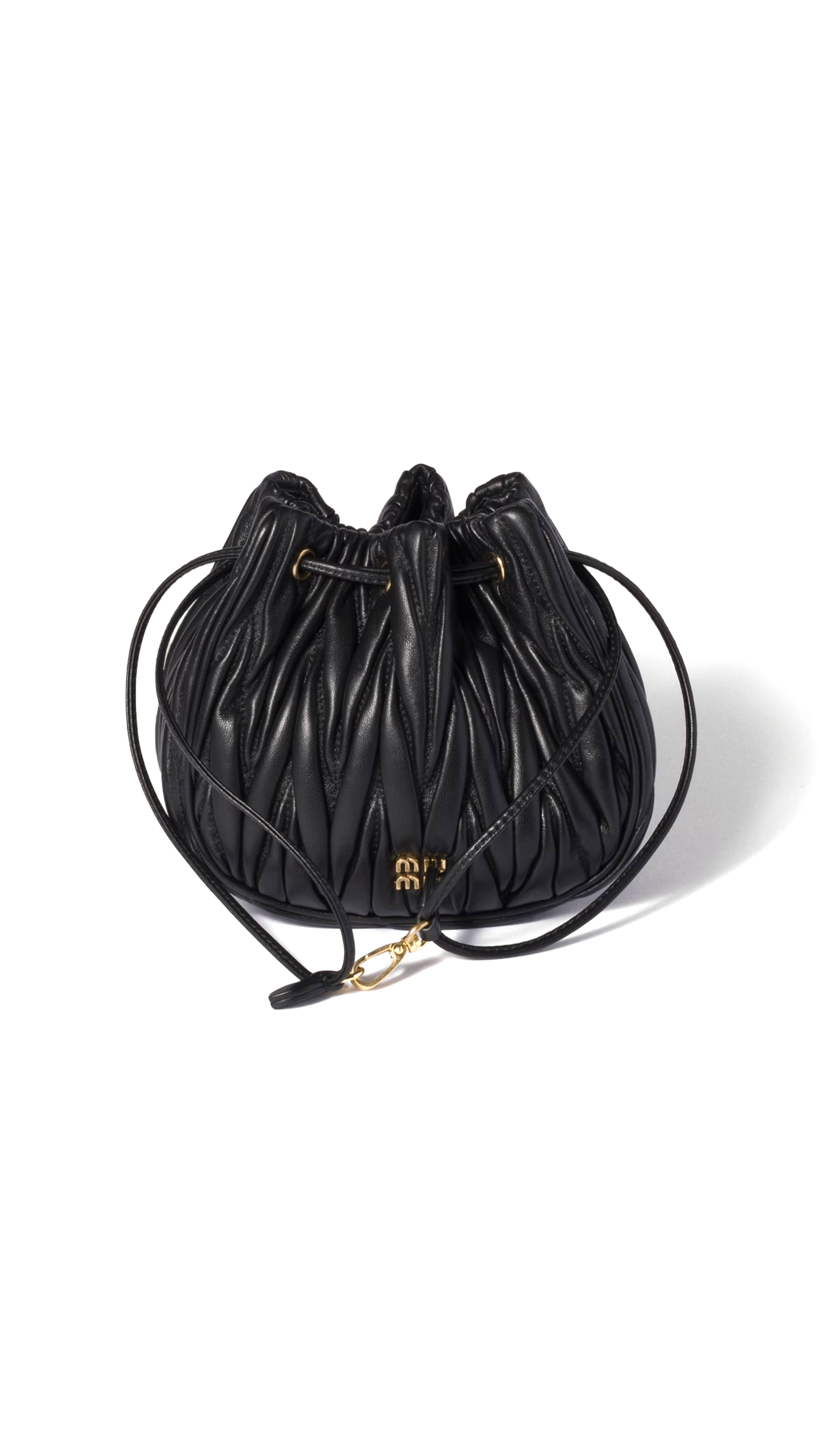 Matelassé Nappa Leather Pouch - Black