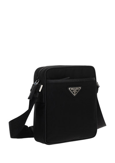 Prada Re-Nylon And Saffiano Leather Shoulder Bag - Black for Men