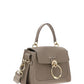 Mini Tess Day Bag in Grained & Shiny Calfskin - Powder