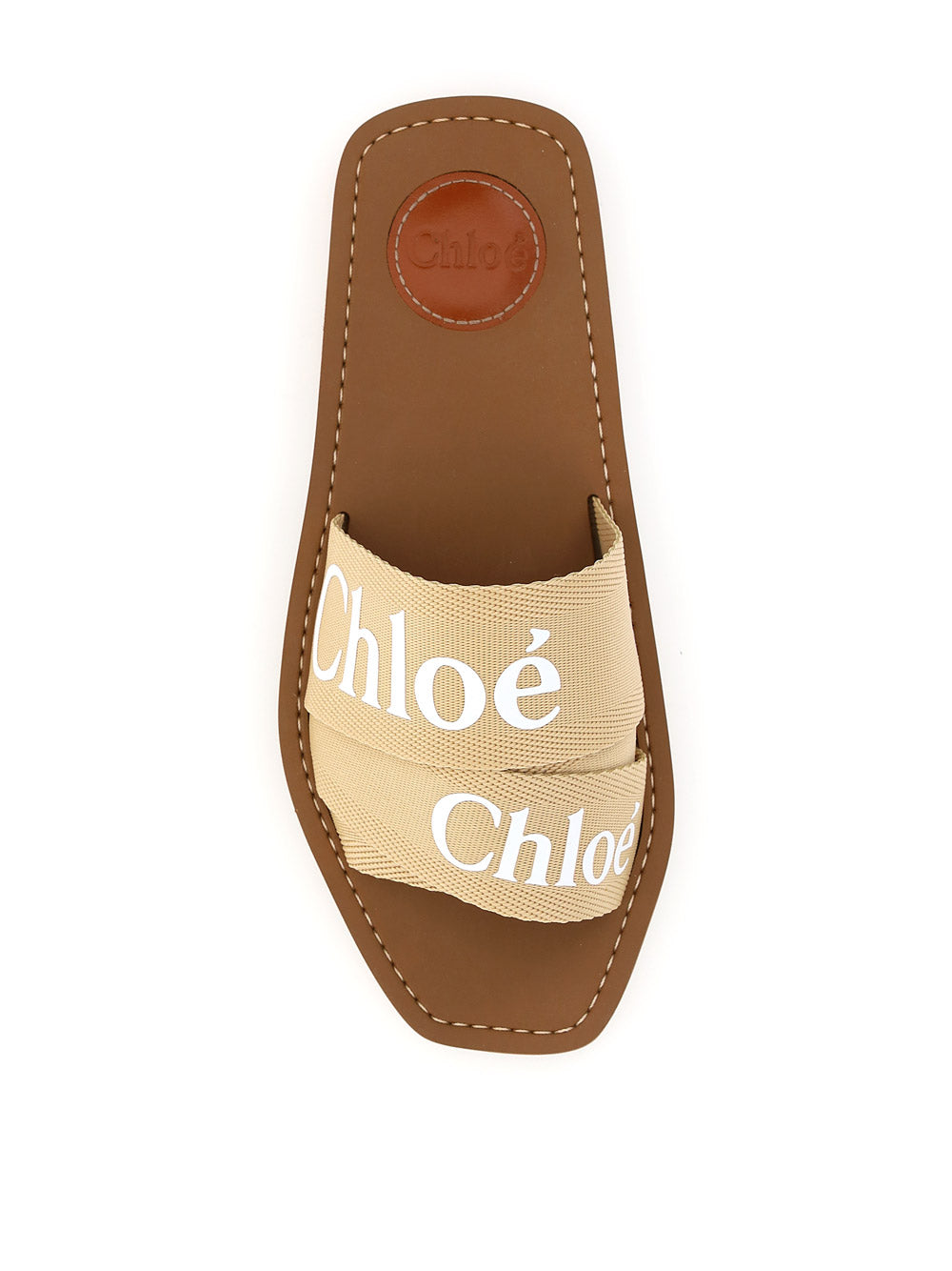 Woody Mule Flat Sandals - Beige