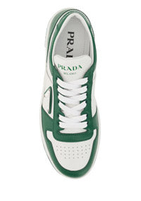 District Perforated Leather Sneakers - White / Green.