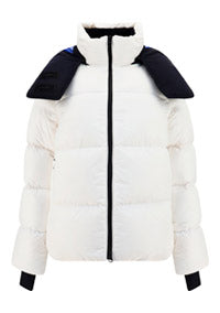 Detachable Hood Nylon Puffer Jacket - Optic White