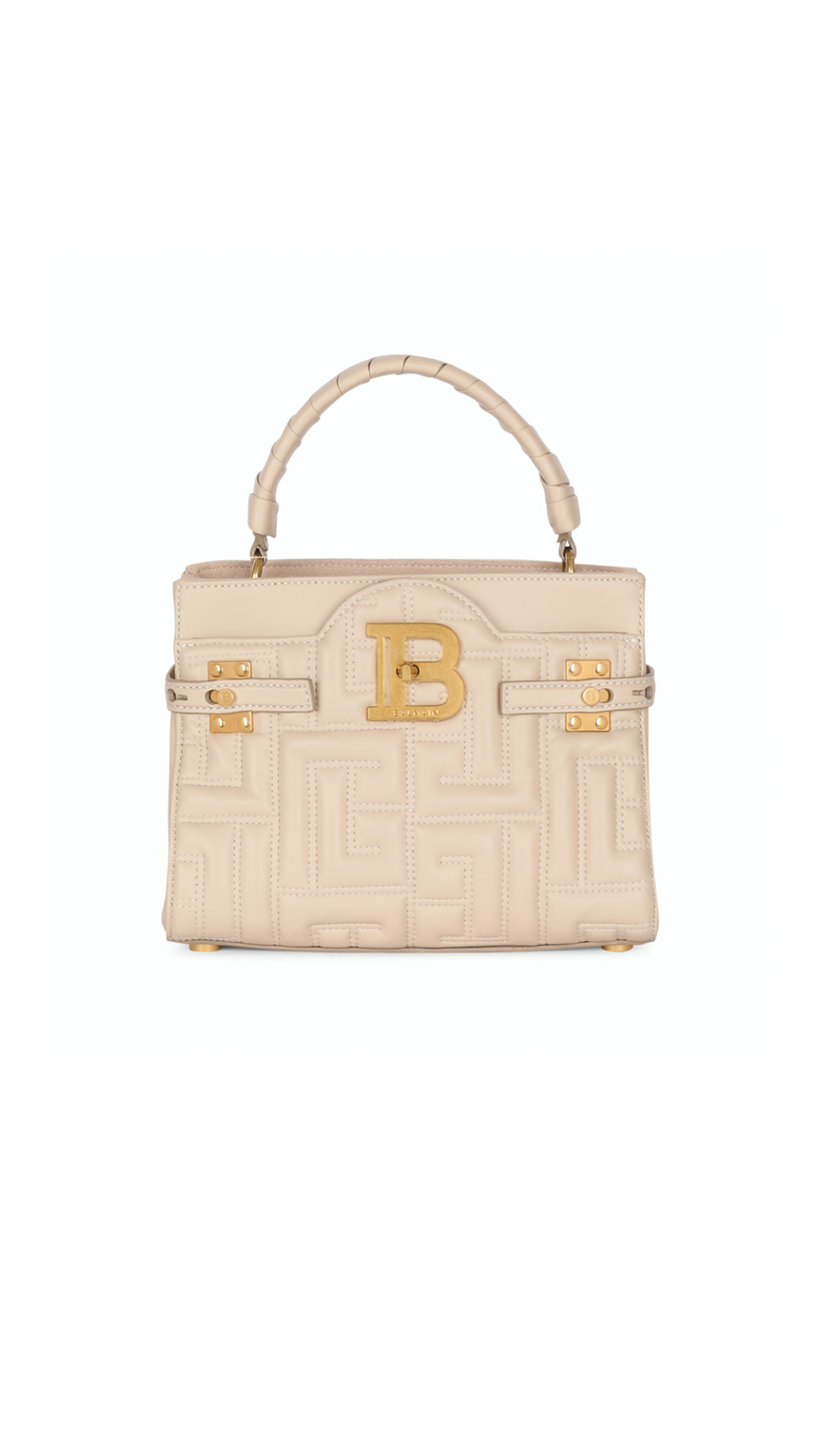 B-Buzz 22 Top Handle Bag in Monogram Quilted Leather - Beige