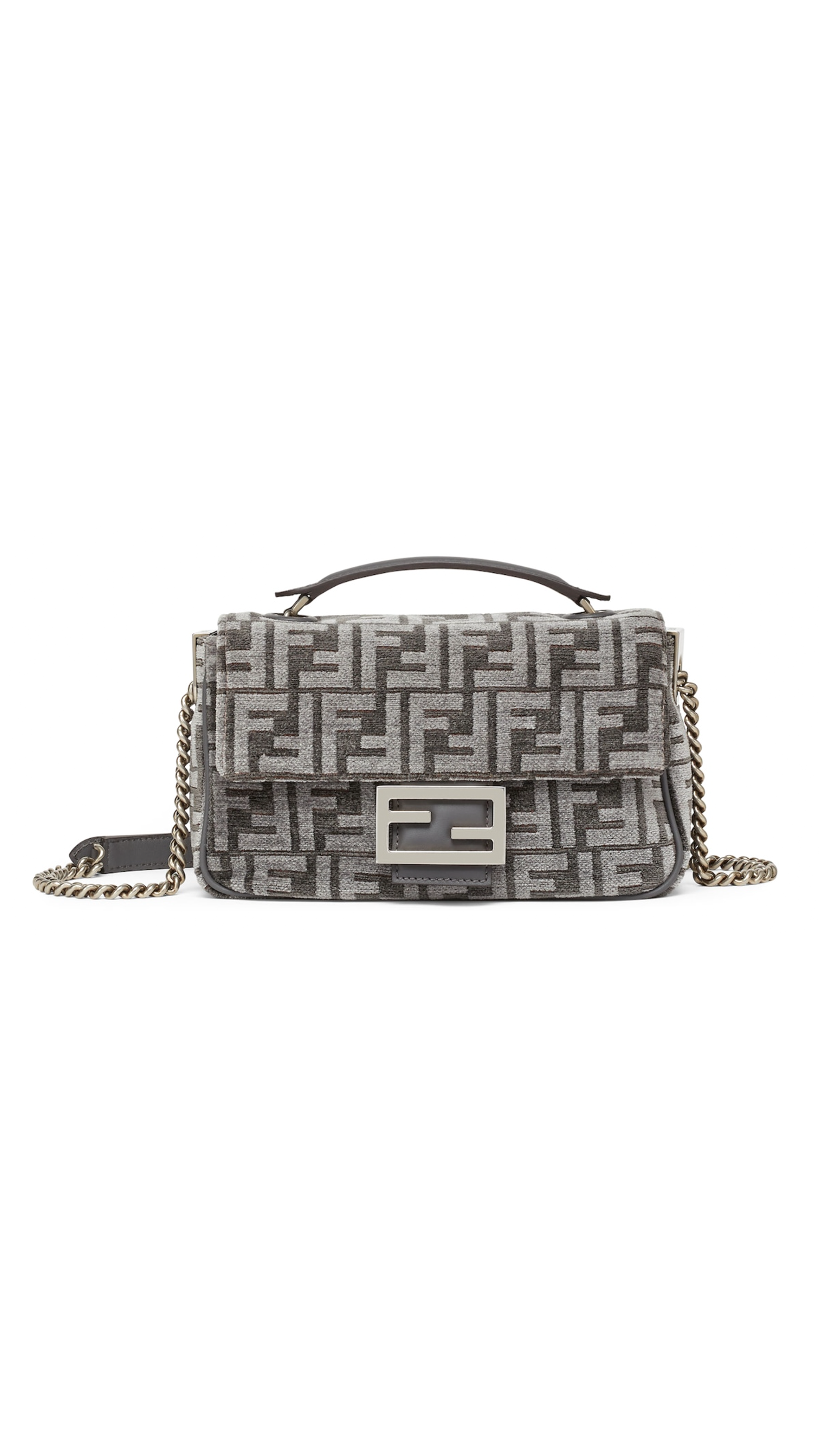 Baguette Chain Midi Bag - Grey