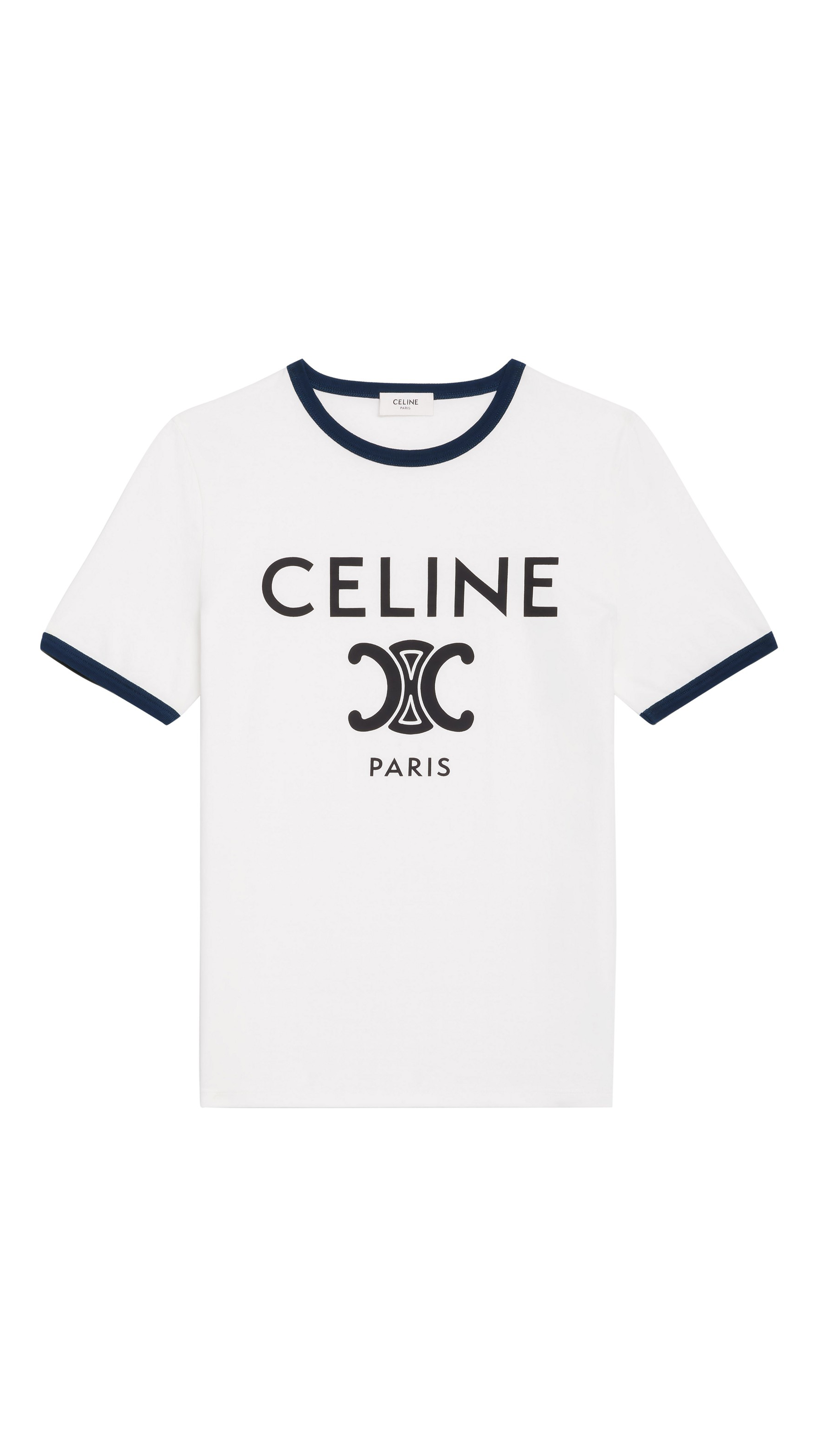 Logo T-shirt in Cotton Jersey - Off White/Navy/Black