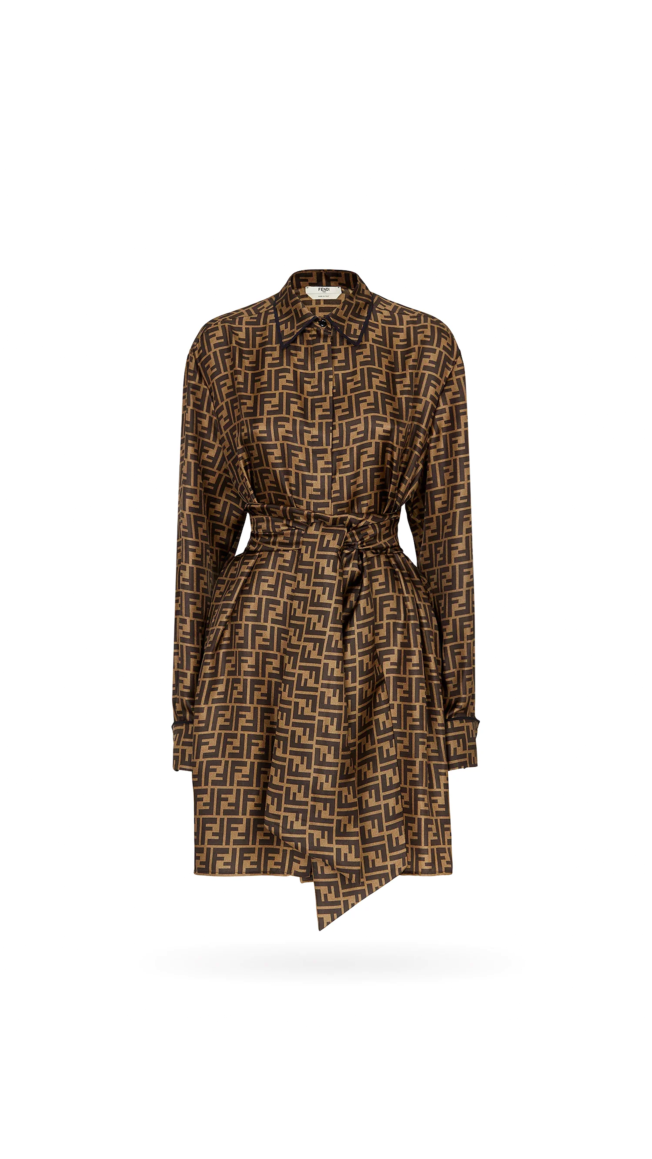 FF Twill Dress - Brown