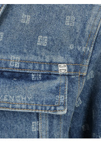 Slim-Fit Denim Jacket with 4G Motif All Over Logo