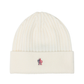Ribbed Knit Wool Beanie - Snow White