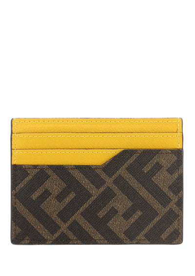 FF Logo Card Holder - Brown / Yellow